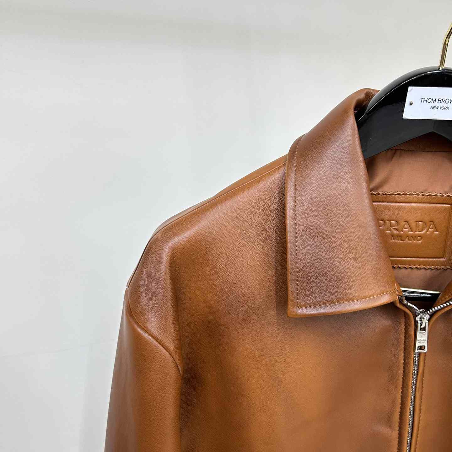 Prada Oversized Nappa Leather Bomber Jacket - PerfectKickZ