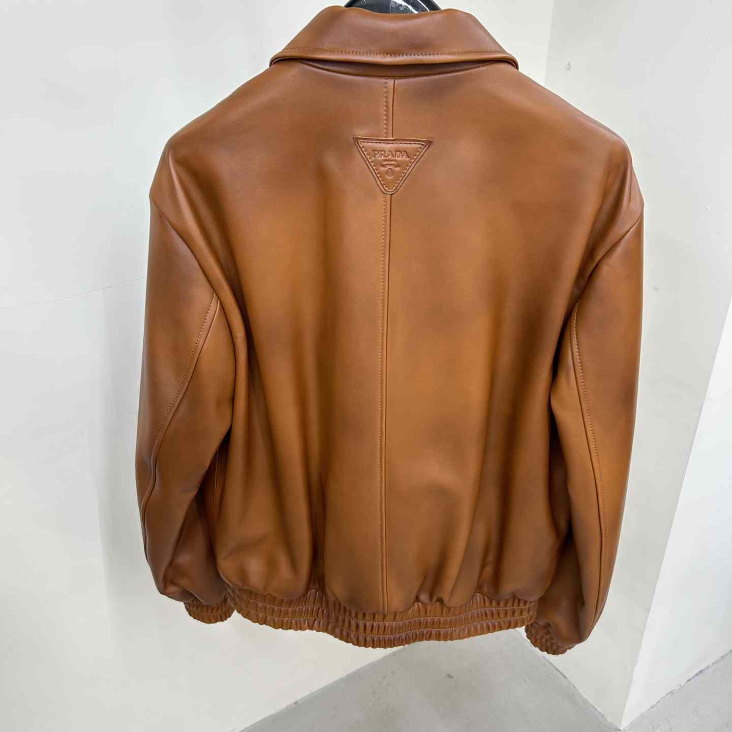 Prada Oversized Nappa Leather Bomber Jacket - PerfectKickZ