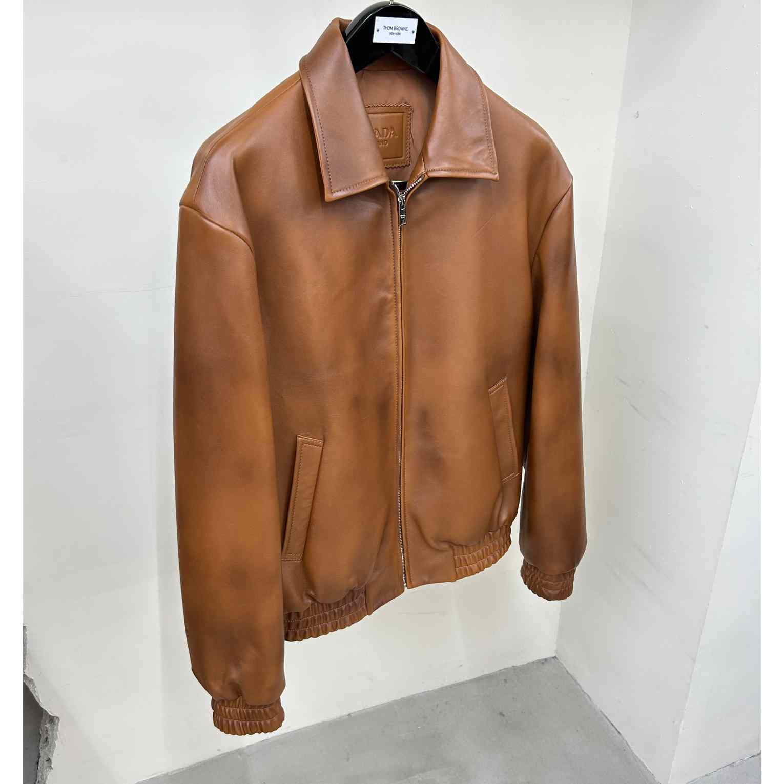 Prada Oversized Nappa Leather Bomber Jacket - PerfectKickZ