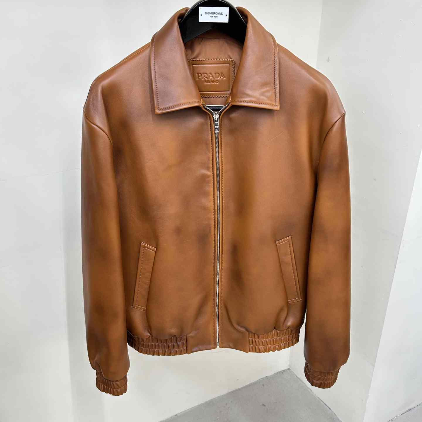 Prada Oversized Nappa Leather Bomber Jacket - PerfectKickZ