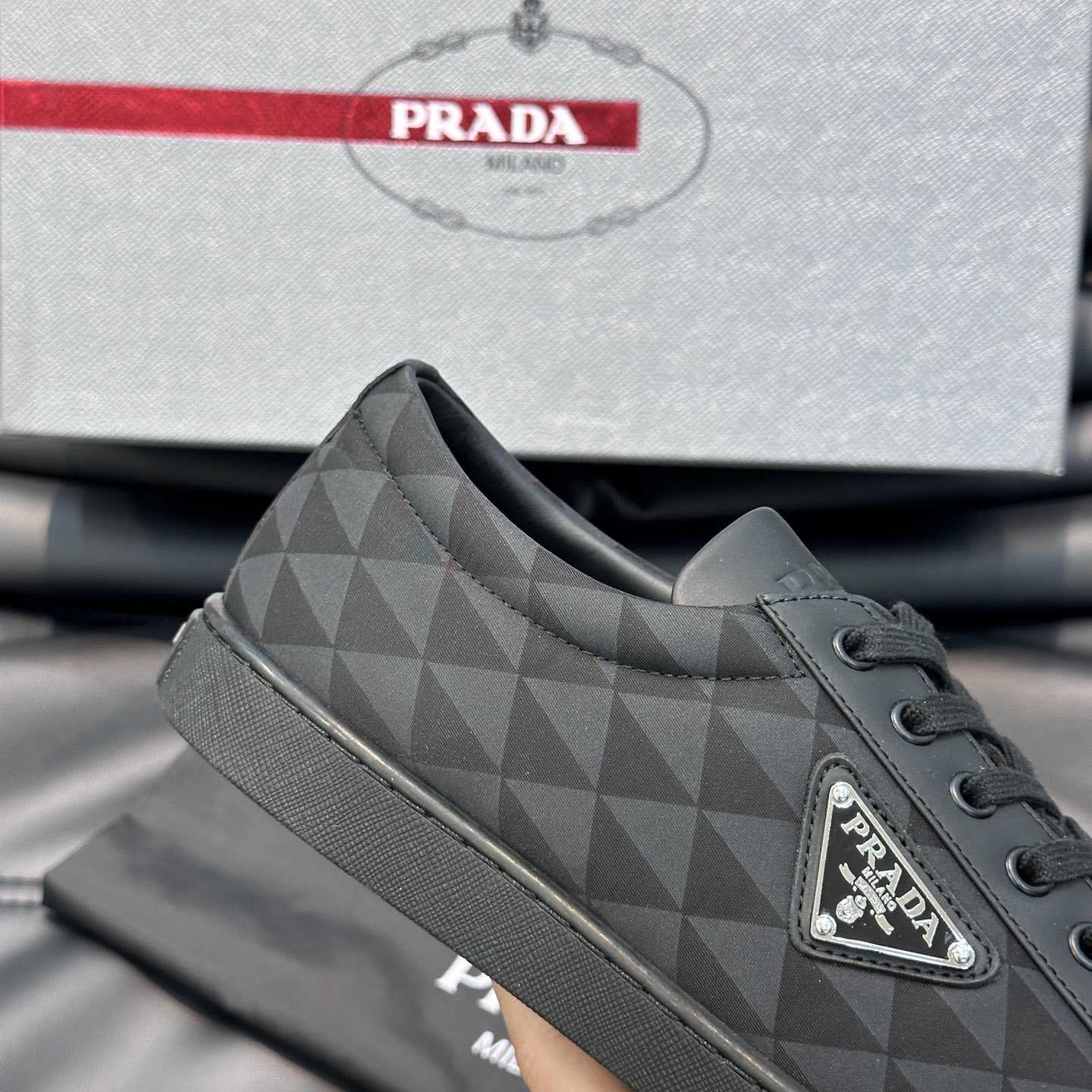 Prada Leather And Re-Nylon Sneakers - PerfectKickZ