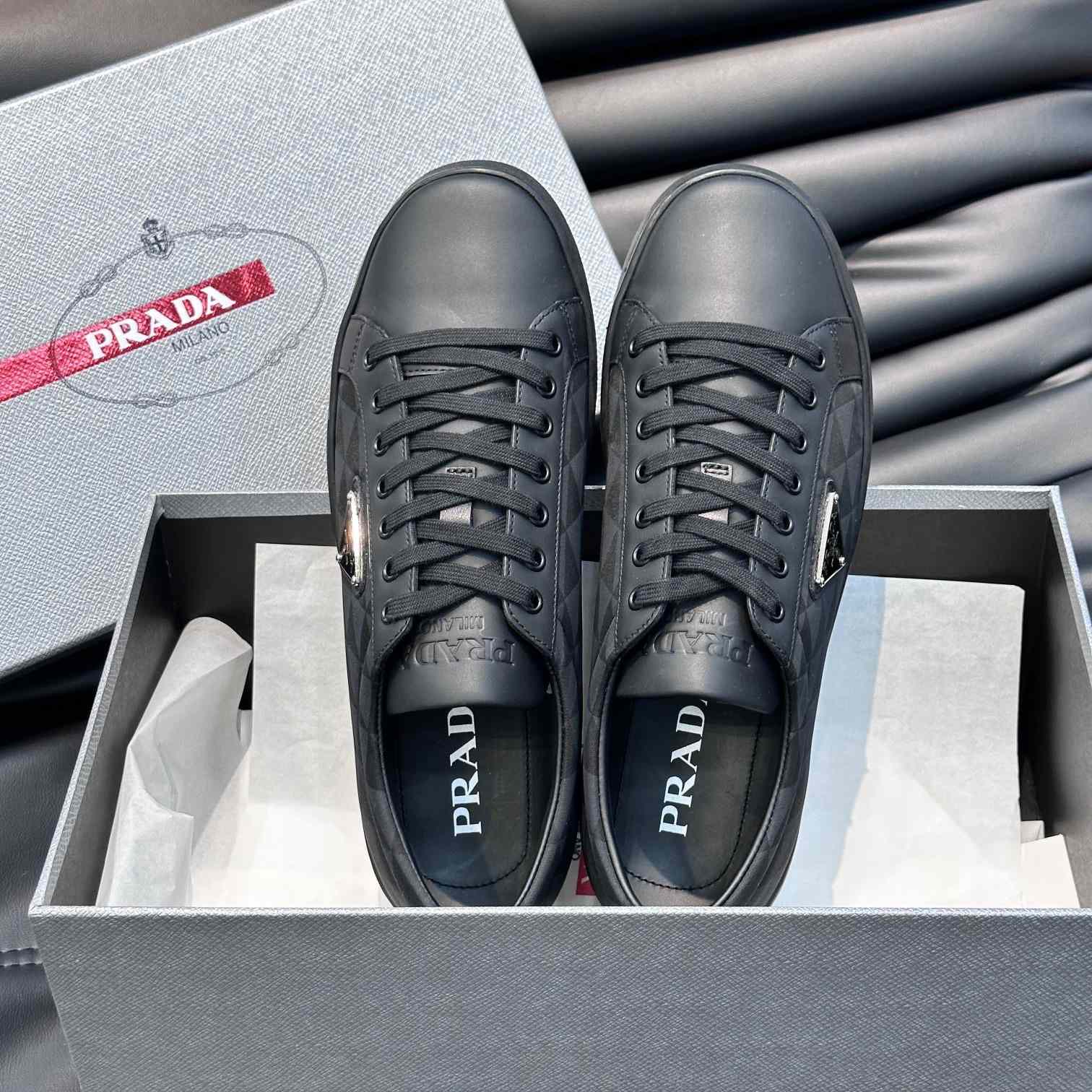 Prada Leather And Re-Nylon Sneakers - PerfectKickZ