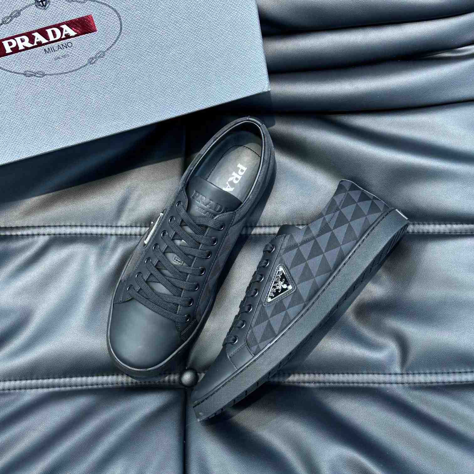 Prada Leather And Re-Nylon Sneakers - PerfectKickZ