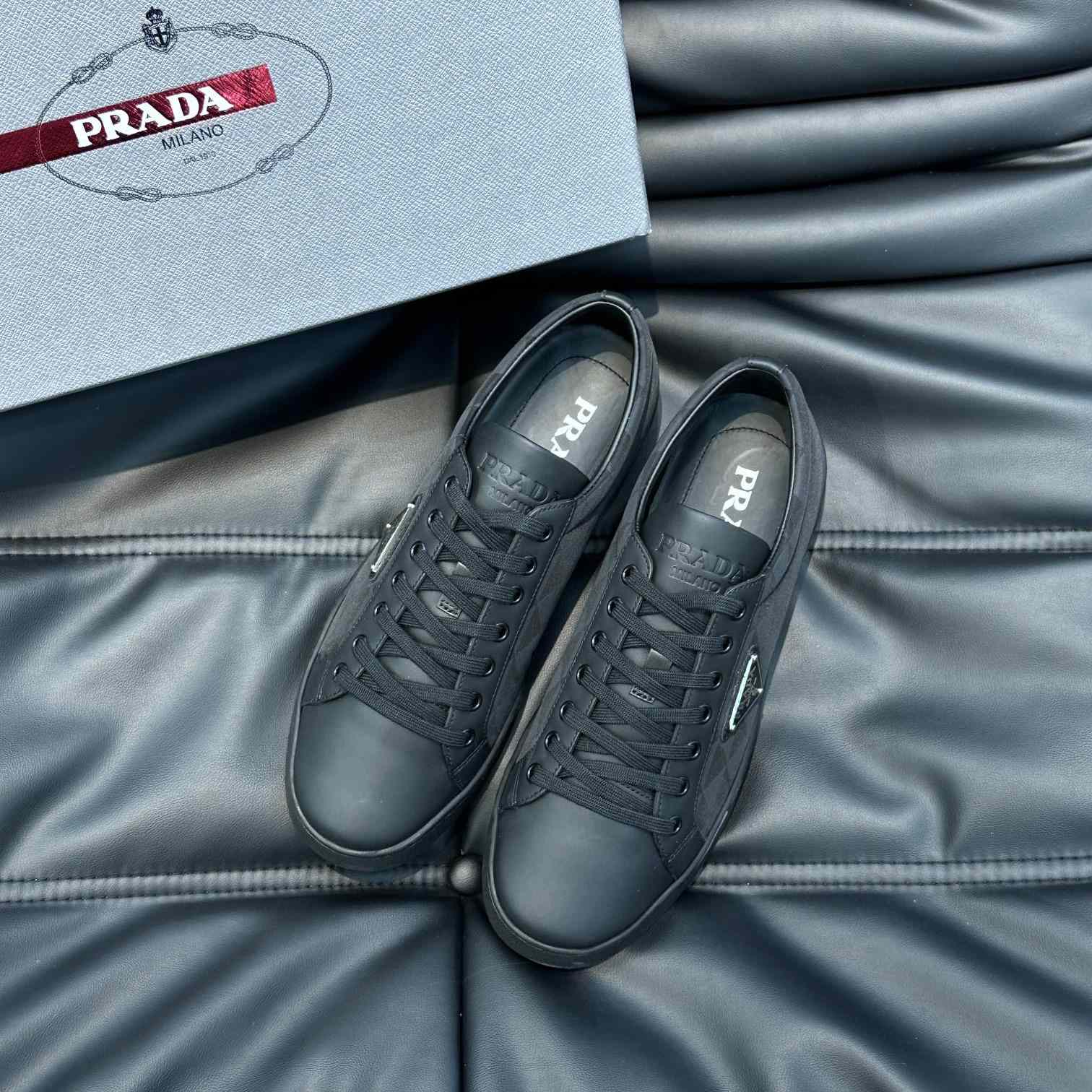 Prada Leather And Re-Nylon Sneakers - PerfectKickZ