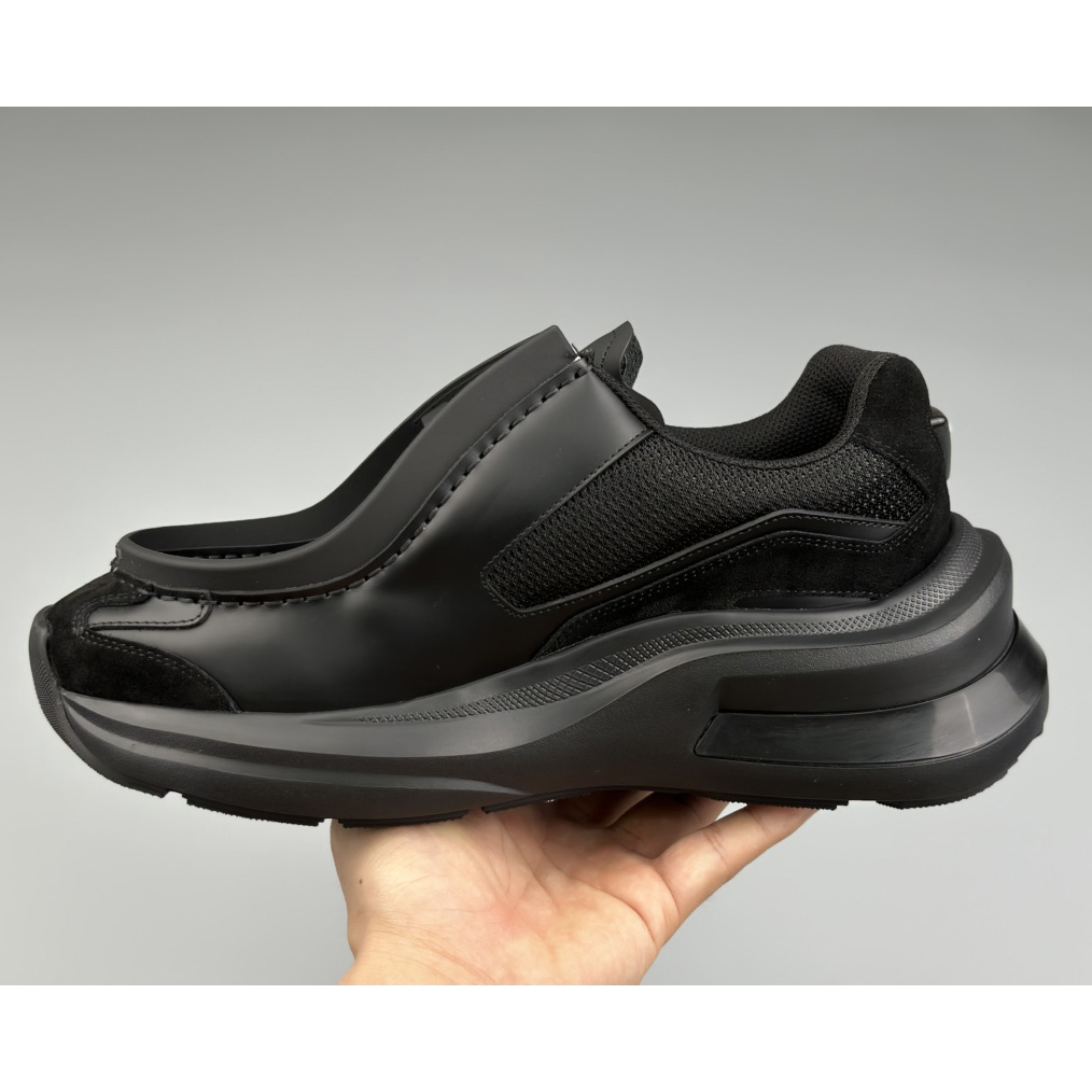 Prada Systeme Brushed Leather Sneakers With Bike Fabric And Suede Elements - PerfectKickZ