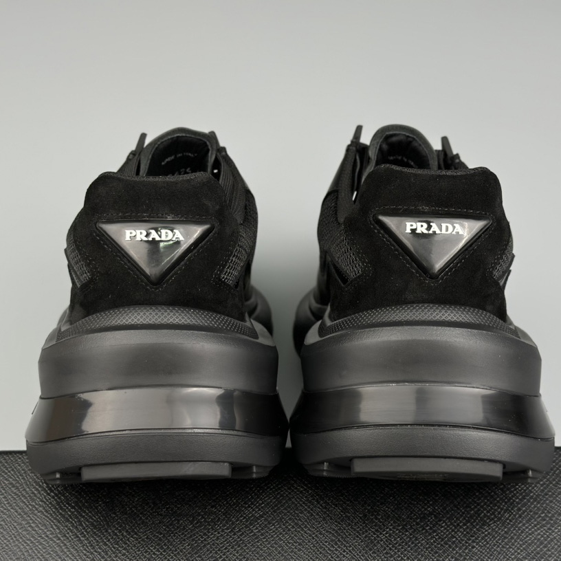 Prada Systeme Brushed Leather Sneakers With Bike Fabric And Suede Elements - PerfectKickZ