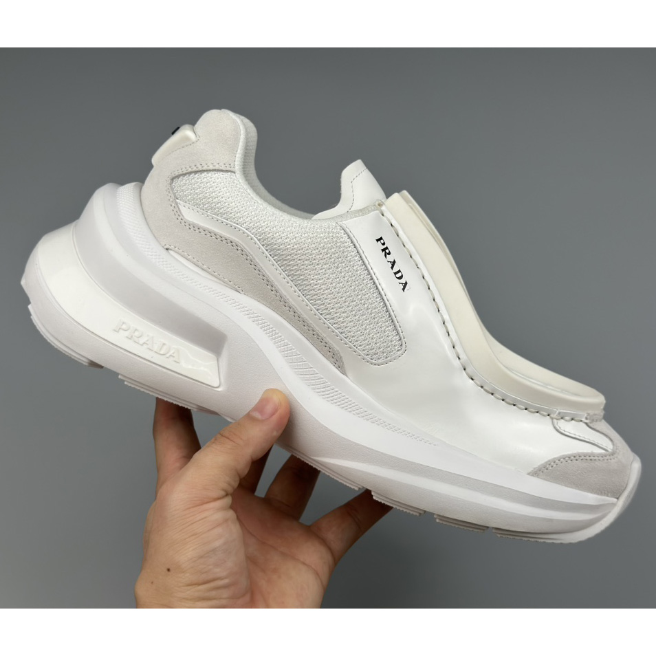 Prada Systeme Brushed Leather Sneakers With Bike Fabric And Suede Elements - PerfectKickZ