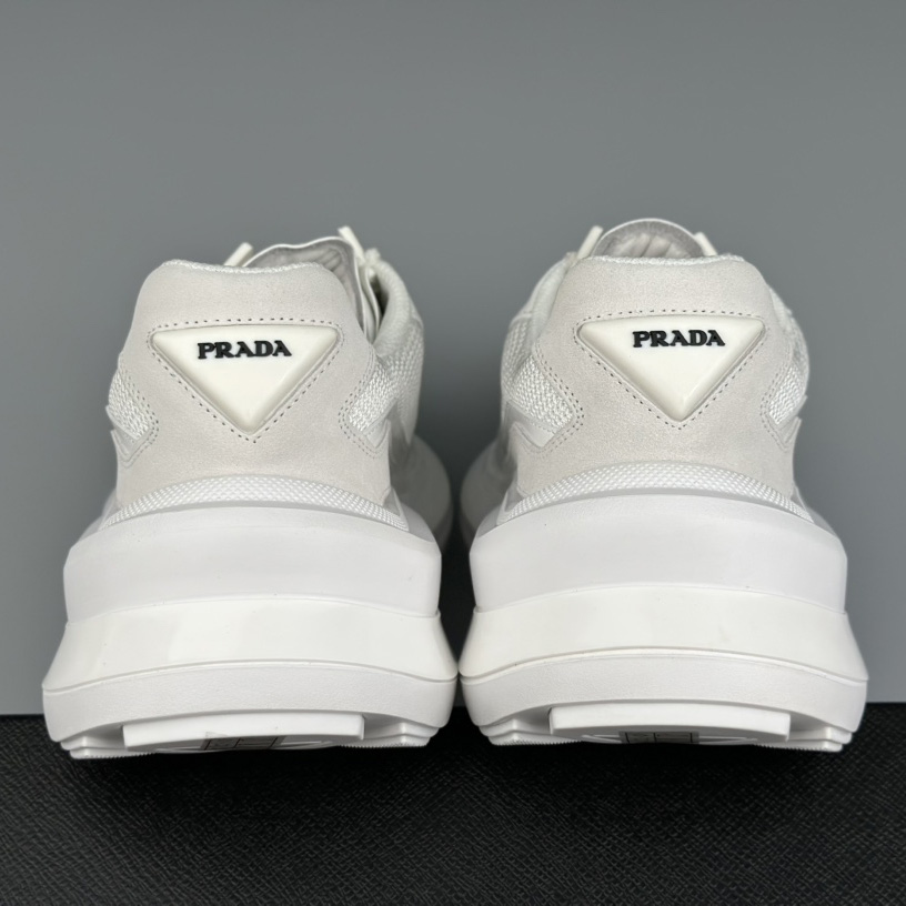 Prada Systeme Brushed Leather Sneakers With Bike Fabric And Suede Elements - PerfectKickZ