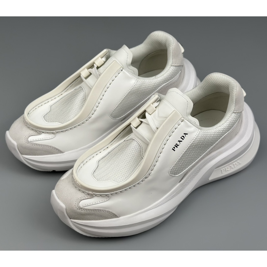 Prada Systeme Brushed Leather Sneakers With Bike Fabric And Suede Elements - PerfectKickZ