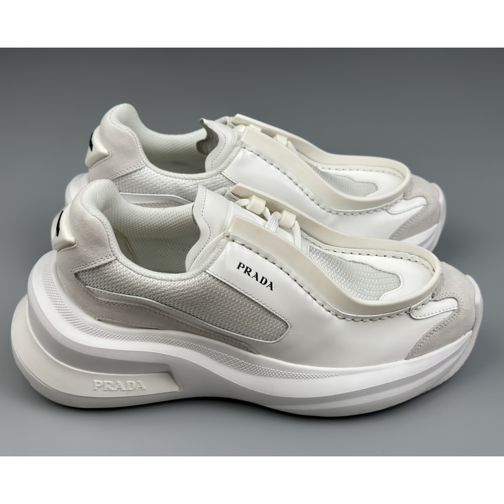 Prada Systeme Brushed Leather Sneakers With Bike Fabric And Suede Elements - PerfectKickZ