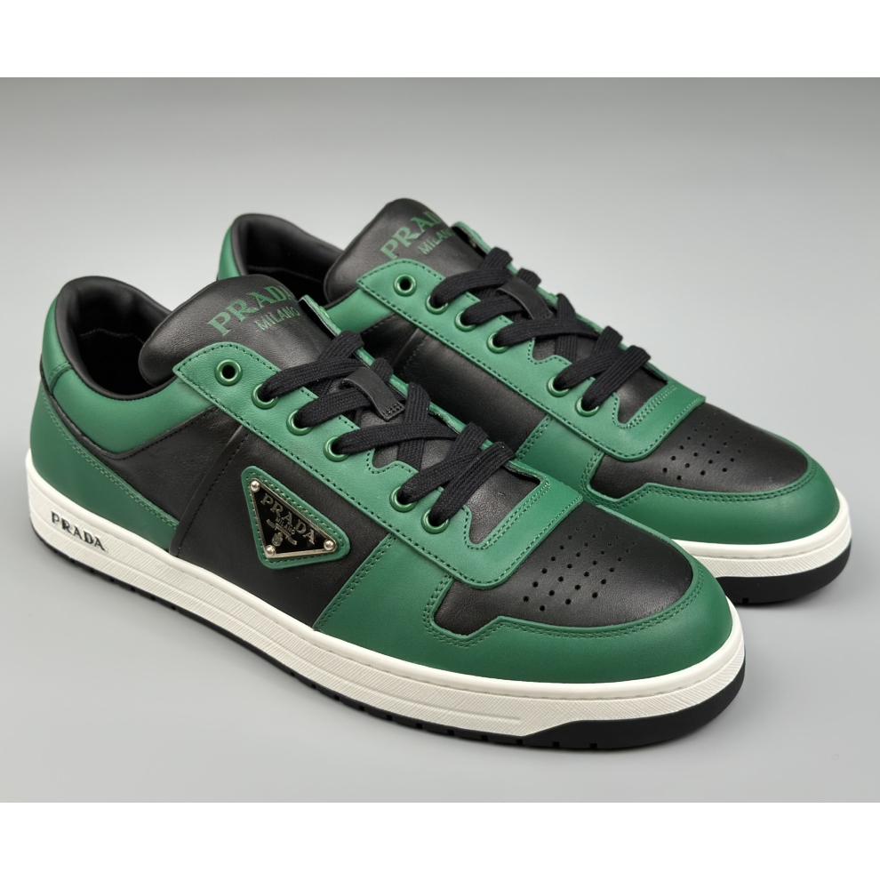 Prada Downtown Logo-plaque Leather Sneakers - PerfectKickZ