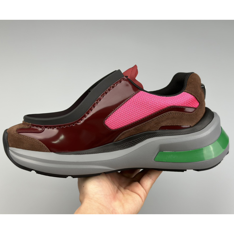 Prada Systeme Brushed Leather Sneakers With Bike Fabric And Suede  - PerfectKickZ