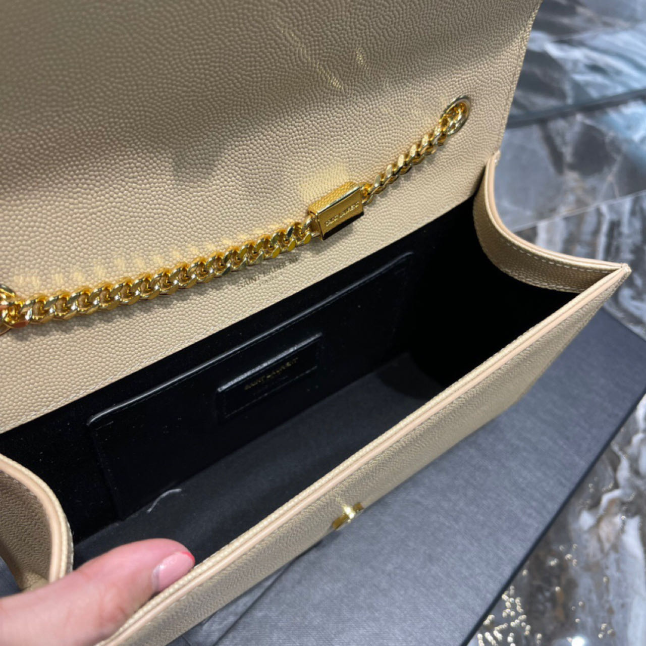 Saint Laurent Kate Chain Wallet WIth Tassel In Grain De Poudre Embossed Leather - PerfectKickZ