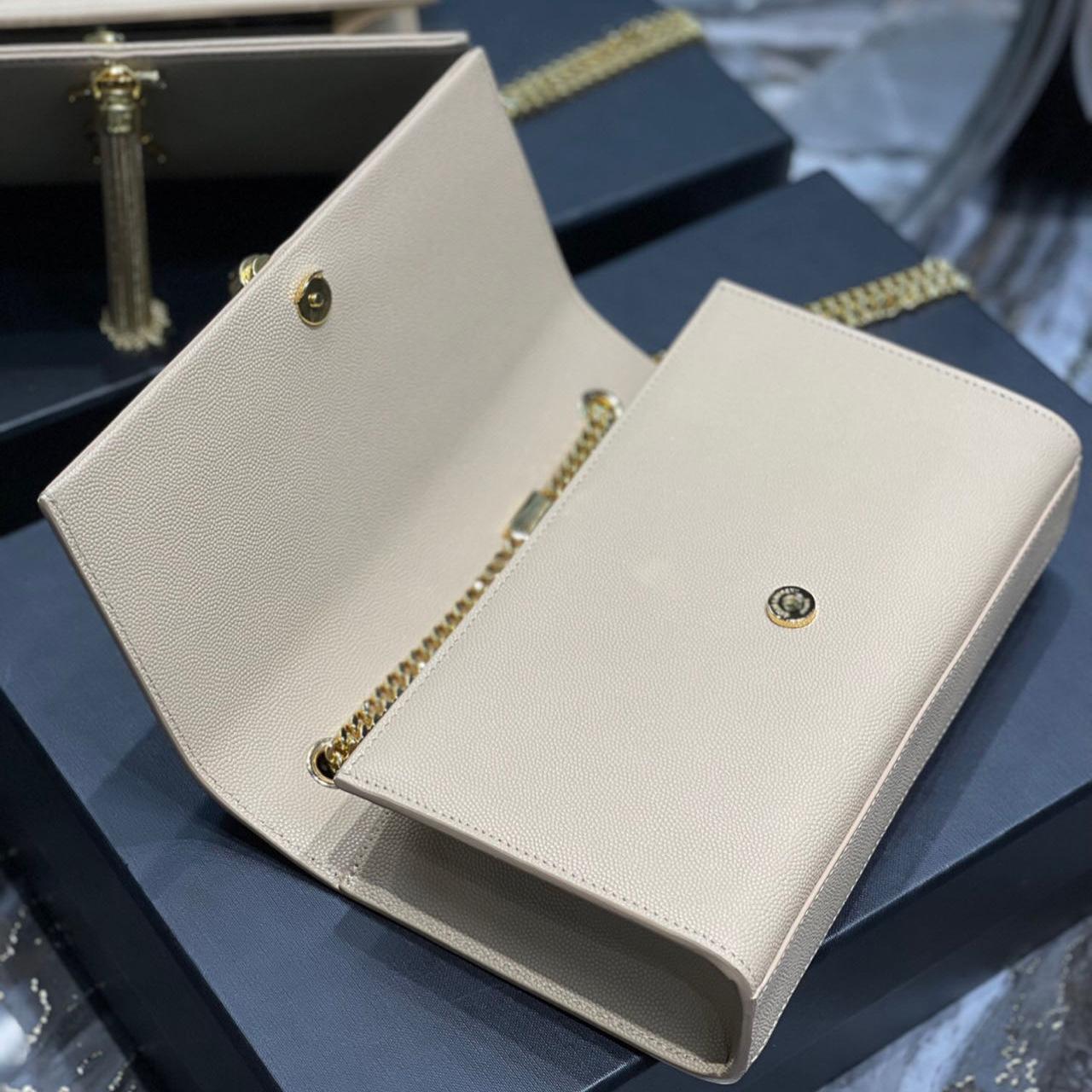 Saint Laurent Kate Chain Wallet WIth Tassel In Grain De Poudre Embossed Leather - 