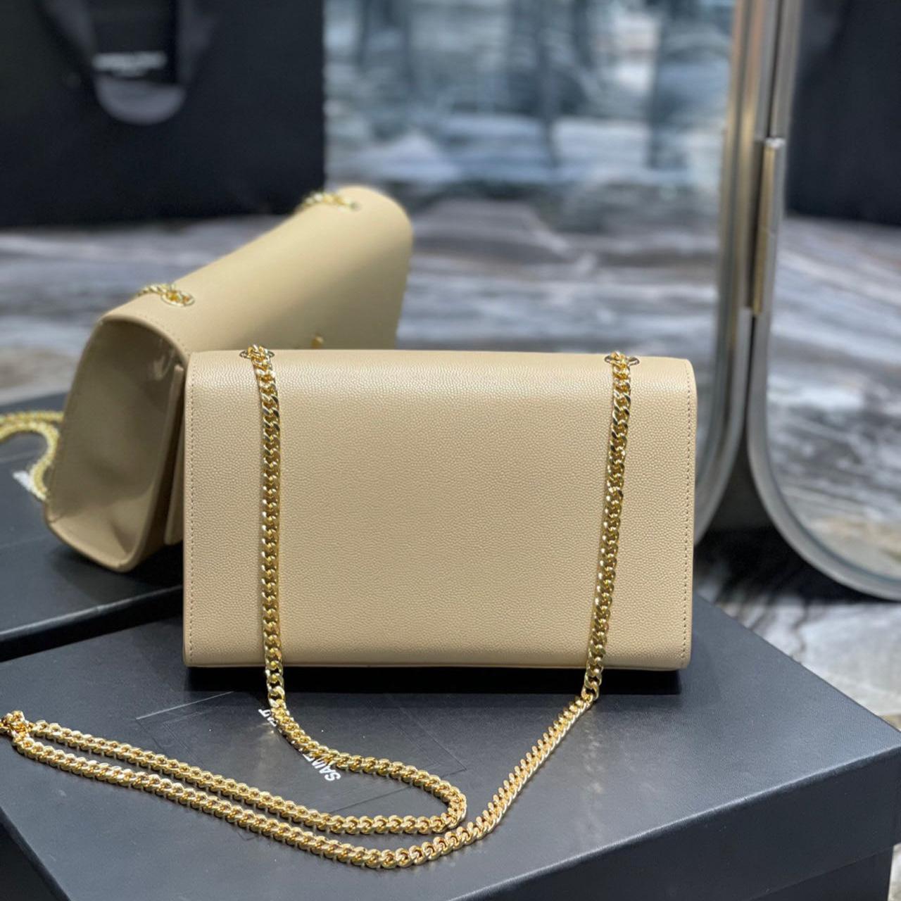 Saint Laurent Kate Chain Wallet WIth Tassel In Grain De Poudre Embossed Leather - 