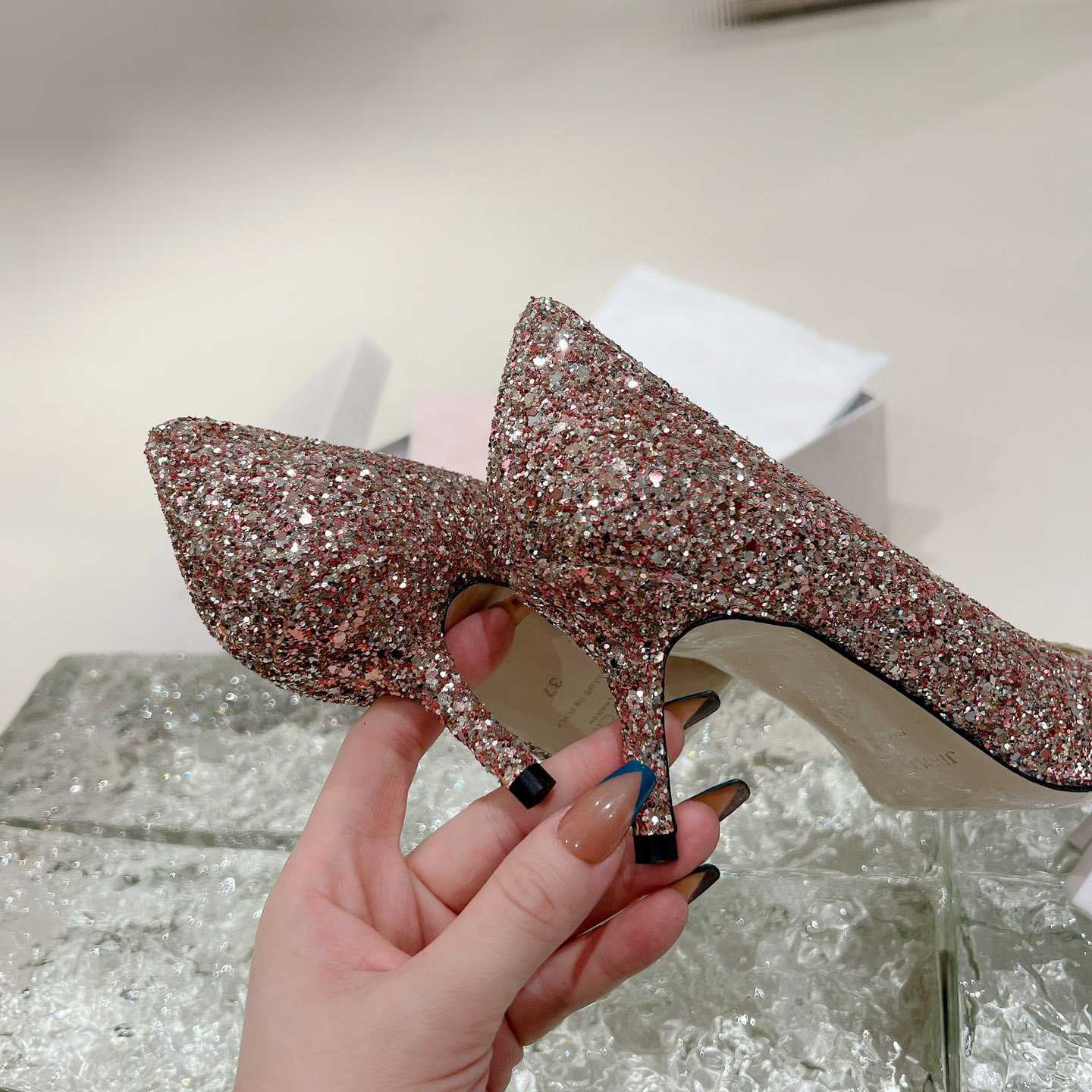 Jimmy Choo Love 65mm Glitter-detail Pumps - PerfectKickZ