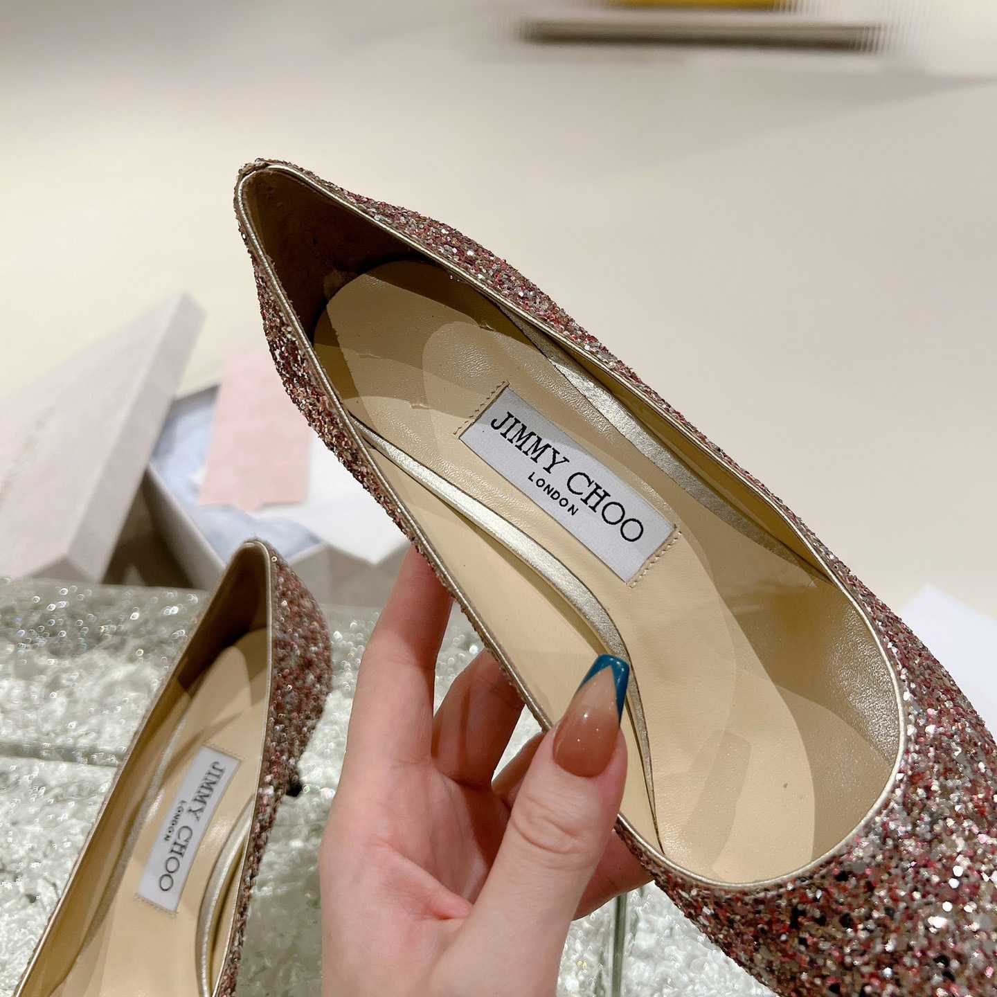 Jimmy Choo Love 65mm Glitter-detail Pumps - PerfectKickZ