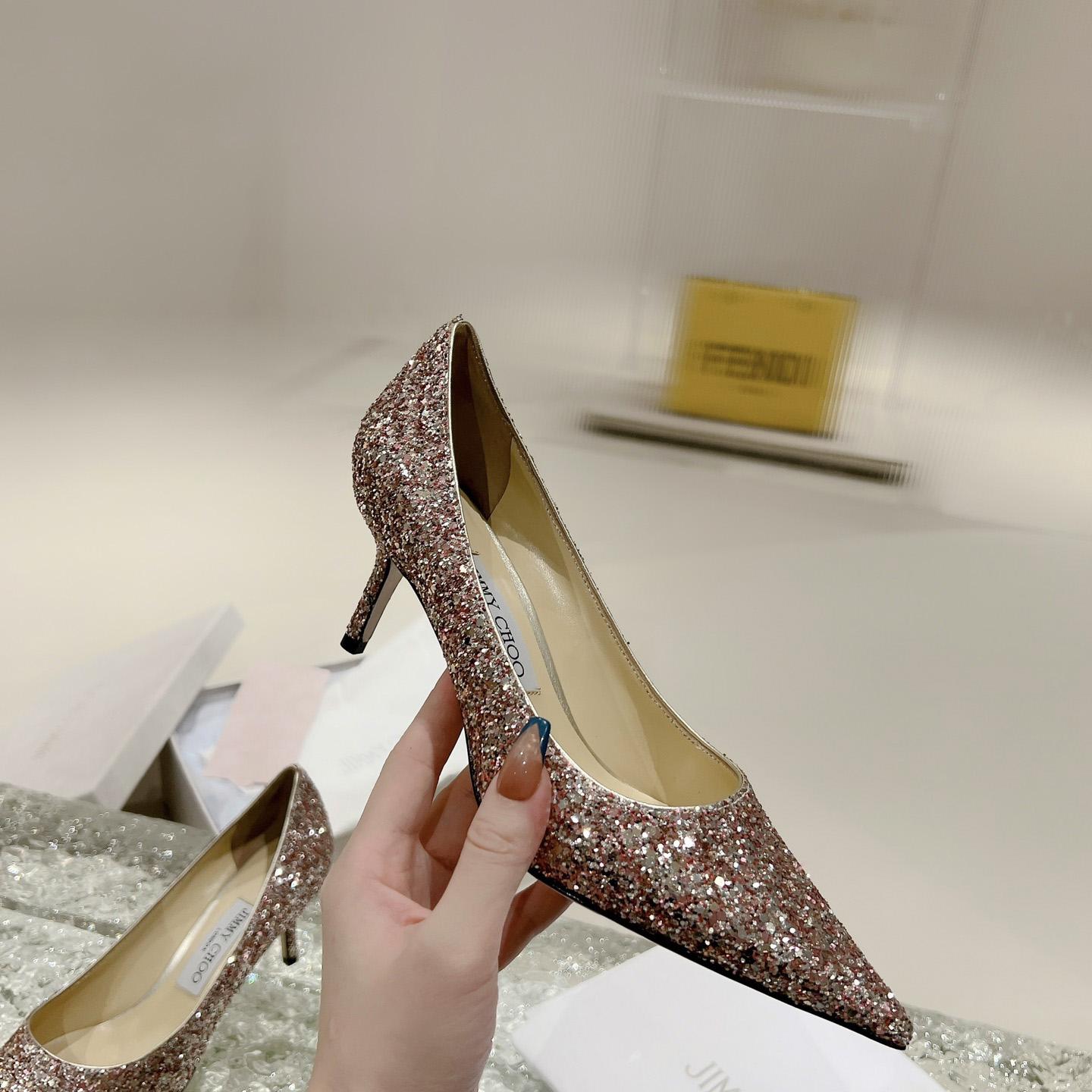 Jimmy Choo Love 65mm Glitter-detail Pumps - PerfectKickZ