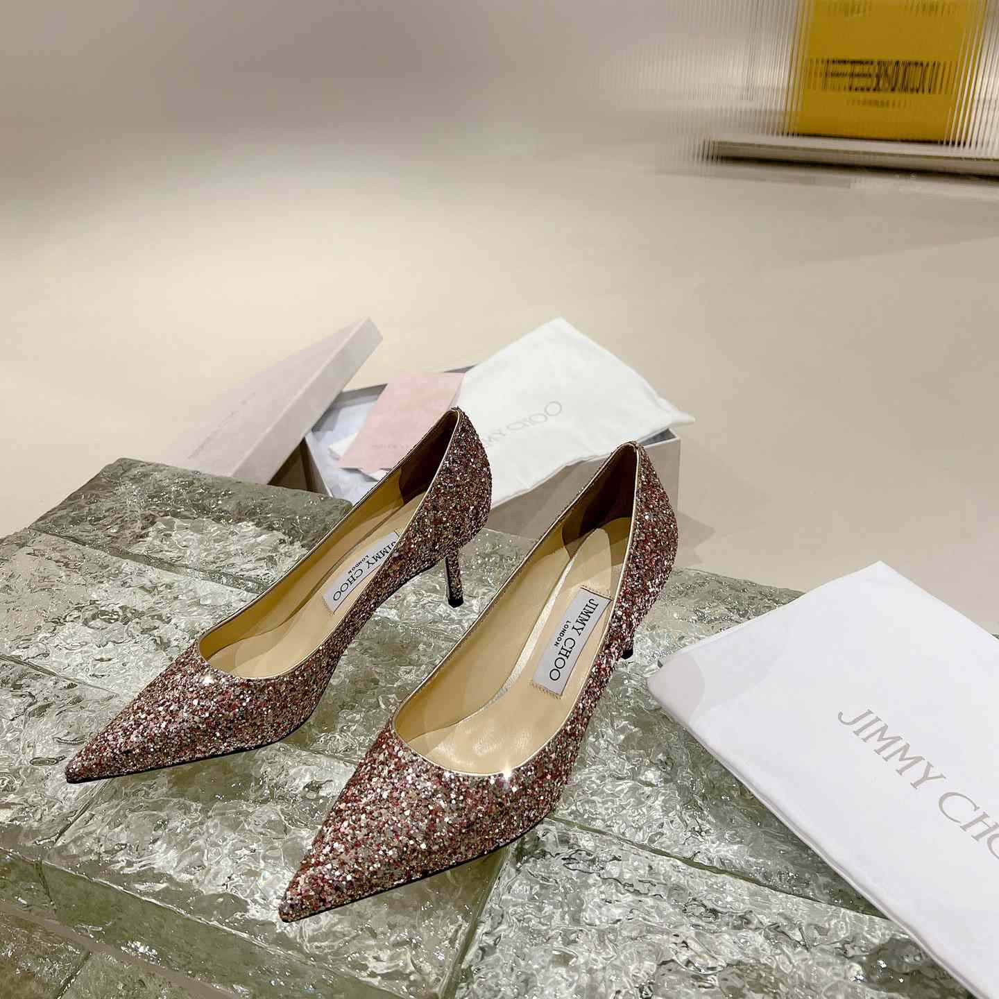 Jimmy Choo Love 65mm Glitter-detail Pumps - PerfectKickZ
