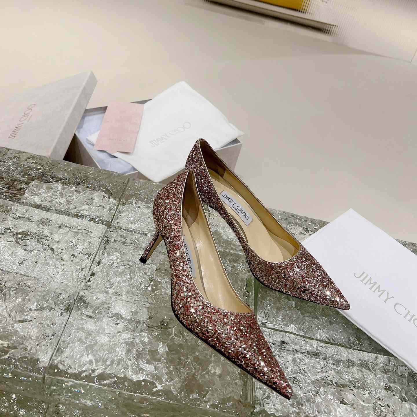 Jimmy Choo Love 65mm Glitter-detail Pumps - PerfectKickZ