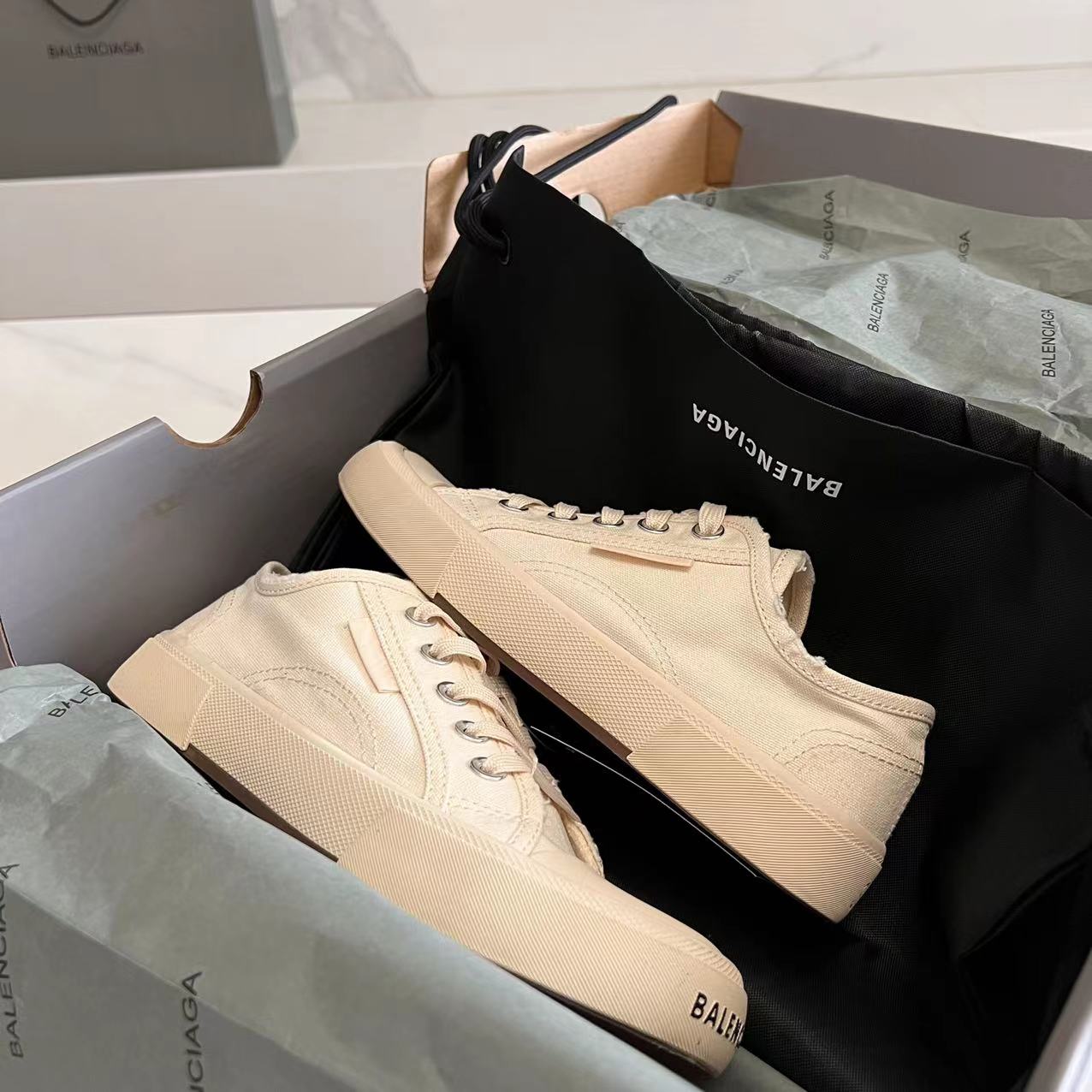 Balenciaga Paris Low Top Sneaker In White  - PerfectKickZ