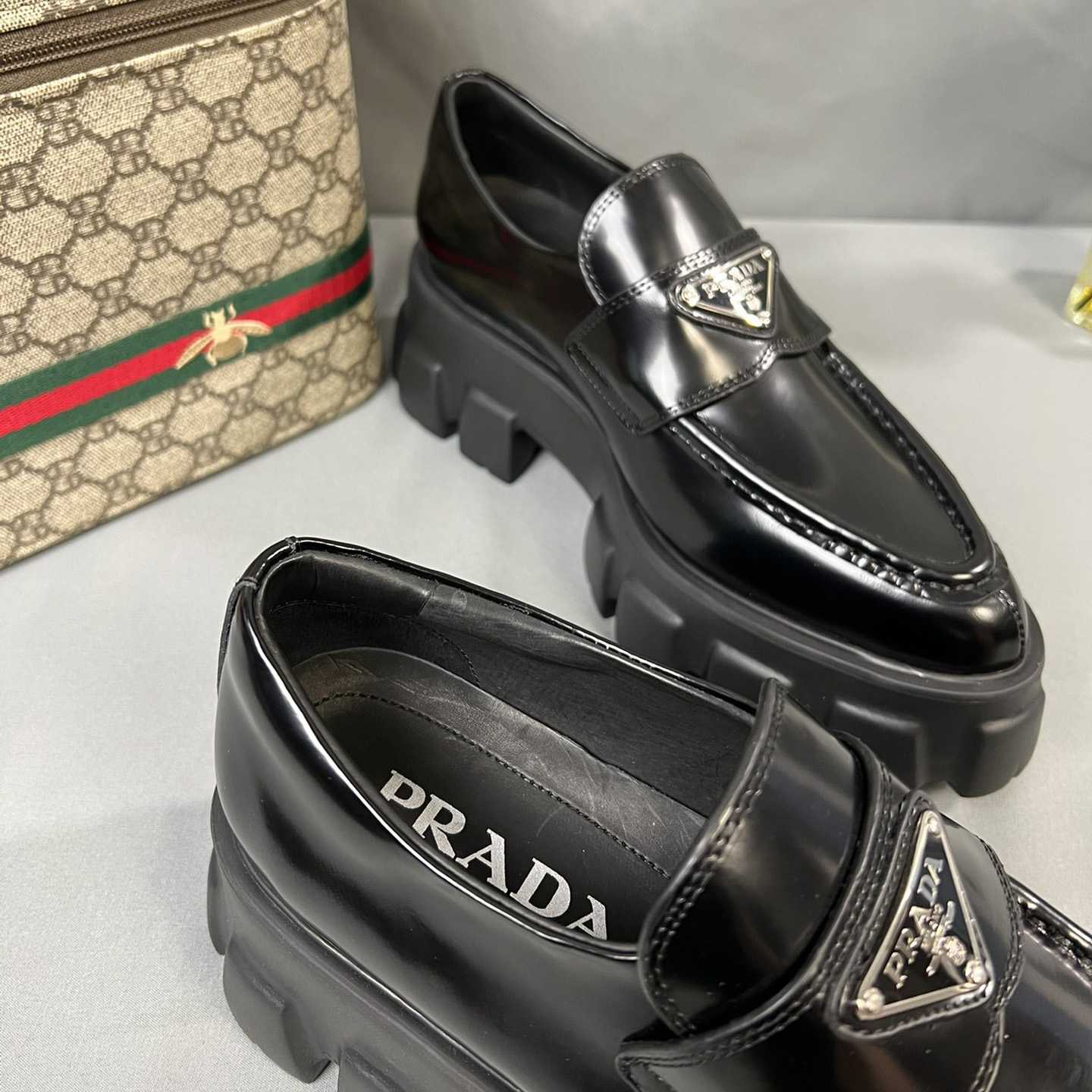 Prada Monolith 55mm Pointy Loafer - PerfectKickZ