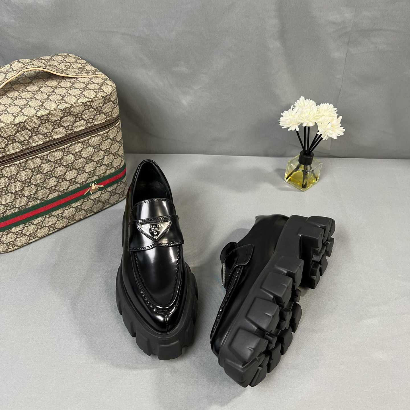 Prada Monolith 55mm Pointy Loafer - PerfectKickZ