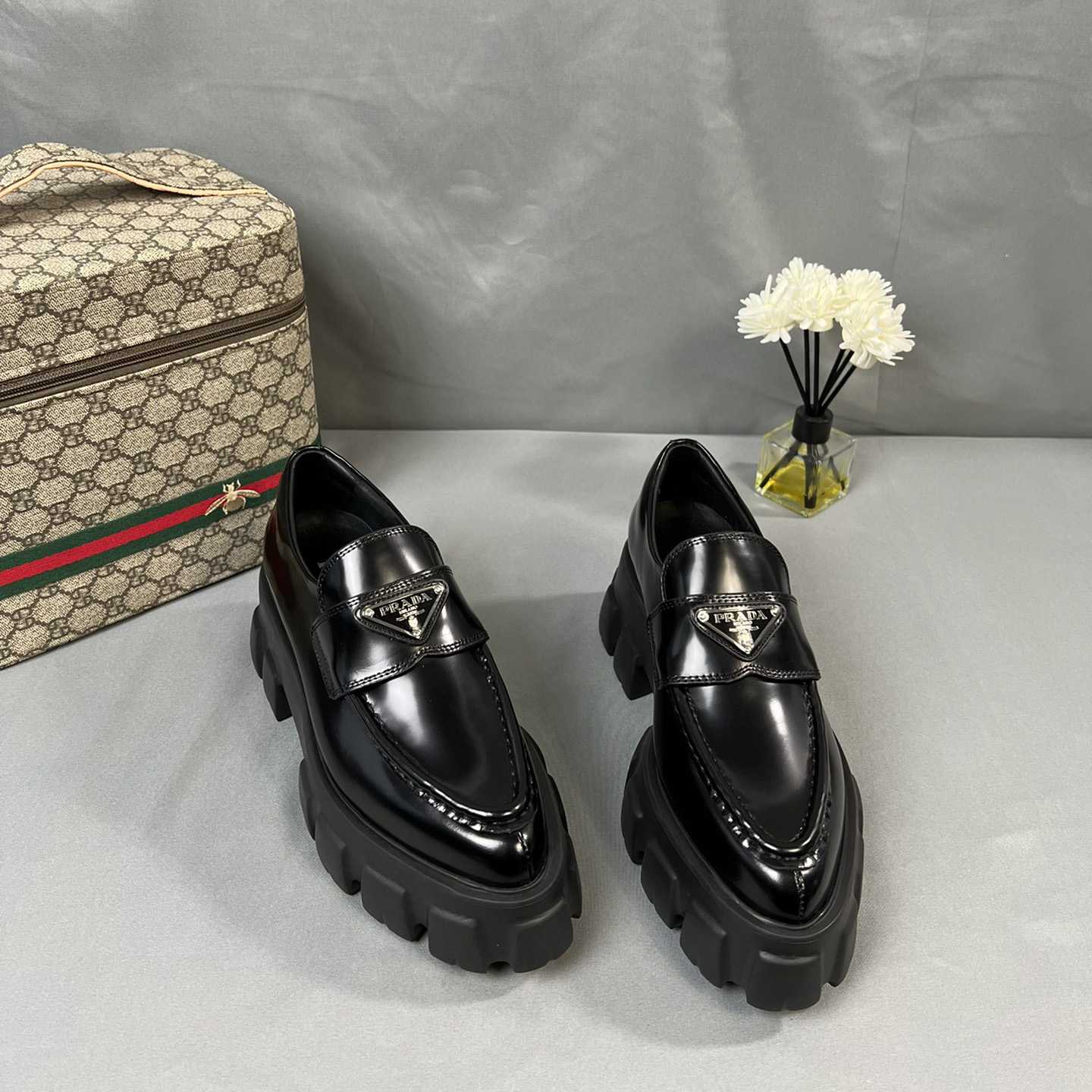 Prada Monolith 55mm Pointy Loafer - PerfectKickZ