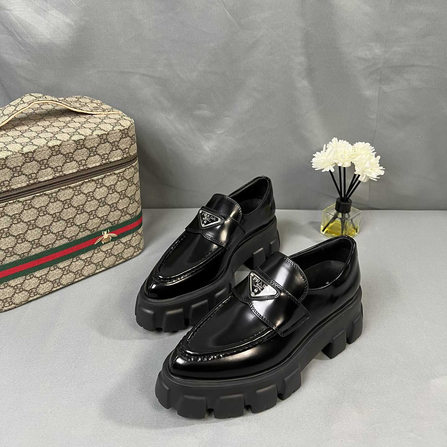 Prada Monolith 55mm Pointy Loafer - PerfectKickZ
