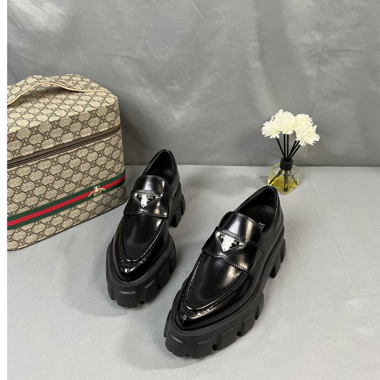 Prada Monolith 55mm Pointy Loafer - PerfectKickZ