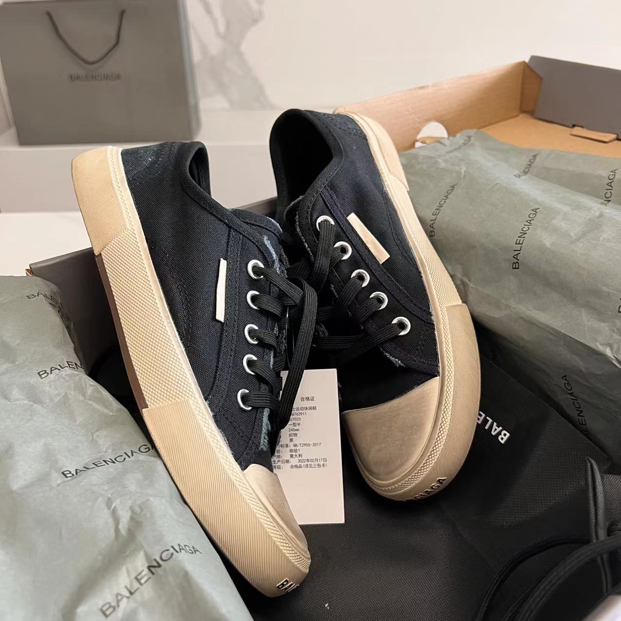 Balenciaga Paris Low Top Sneaker In Black  - PerfectKickZ