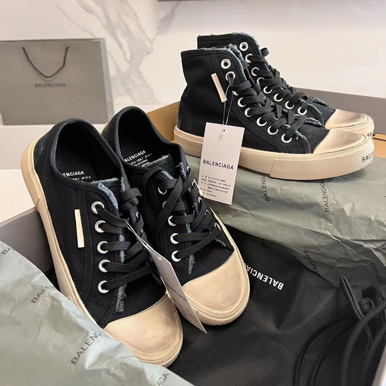 Balenciaga Paris Low Top Sneaker In Black  - PerfectKickZ