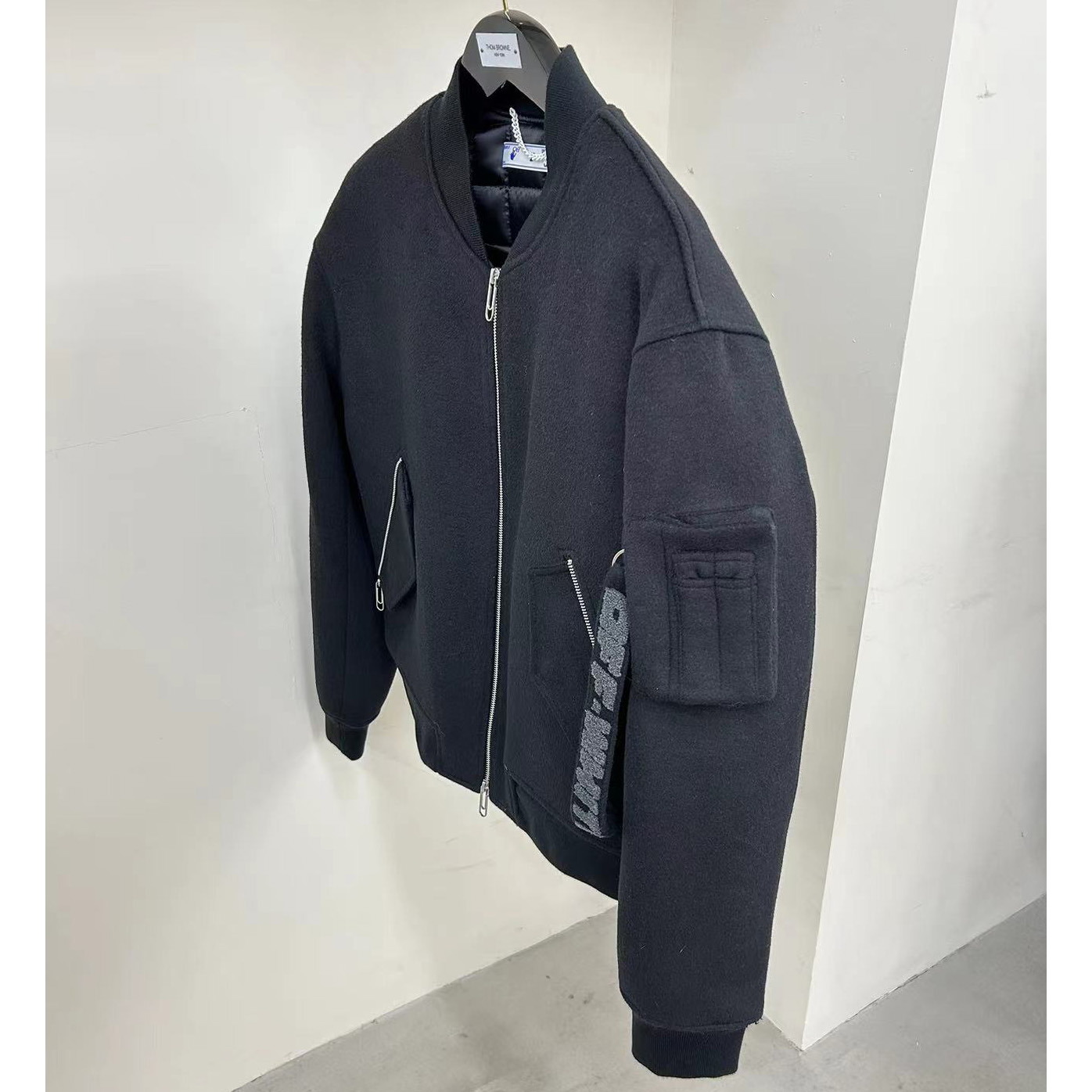 Off-White Slogan-print Bomber Jacket - PerfectKickZ
