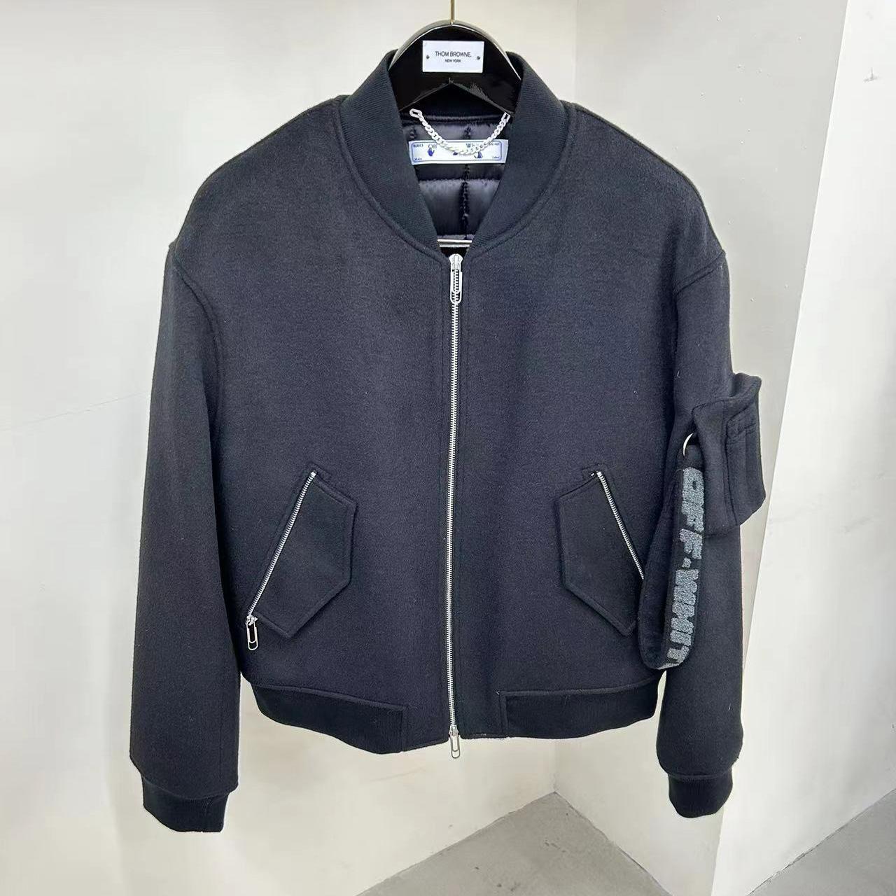 Off-White Slogan-print Bomber Jacket - PerfectKickZ