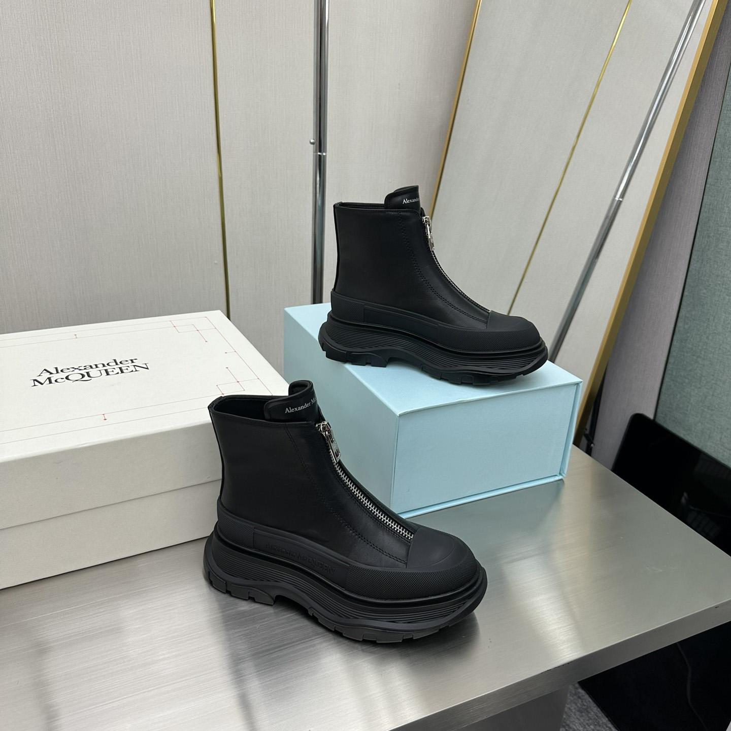 Alexander Mqueen Tread Slick Zip Boot In Black - PerfectKickZ
