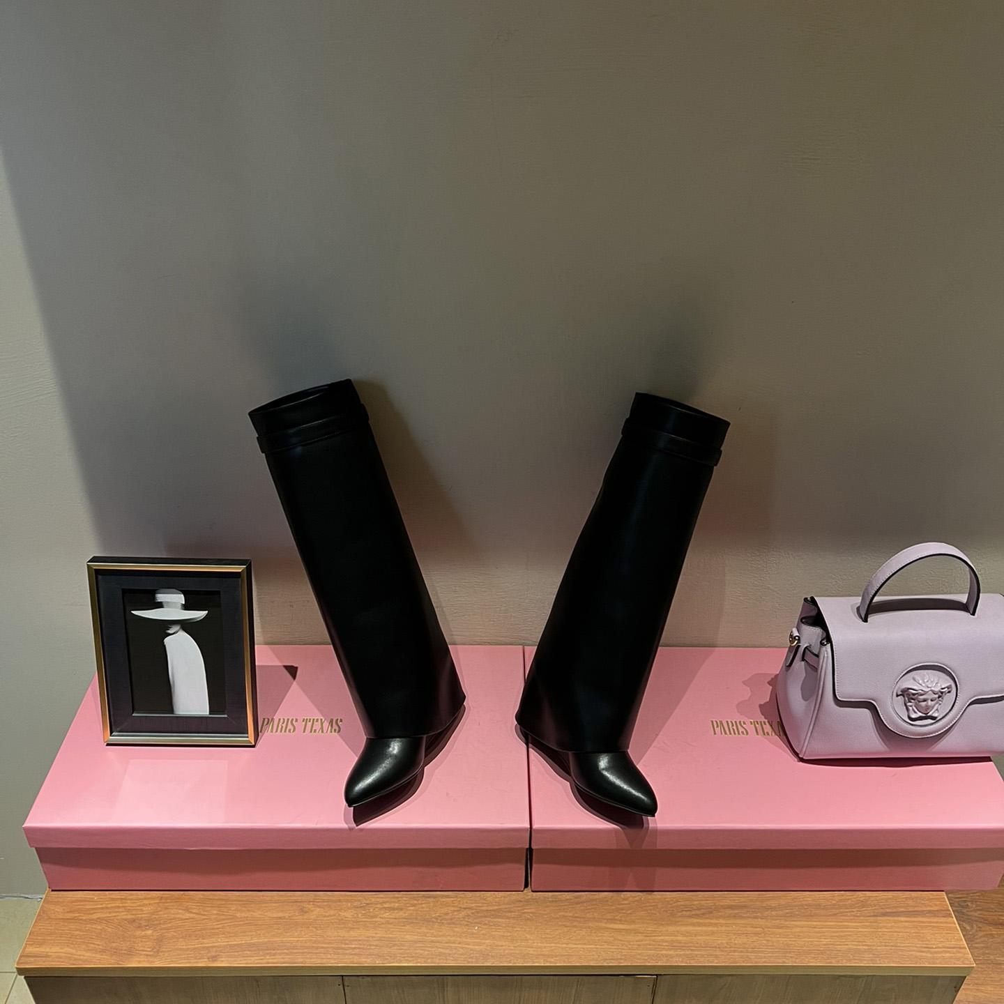 Givenchy Shark Lock Leather Knee-high Boots - 