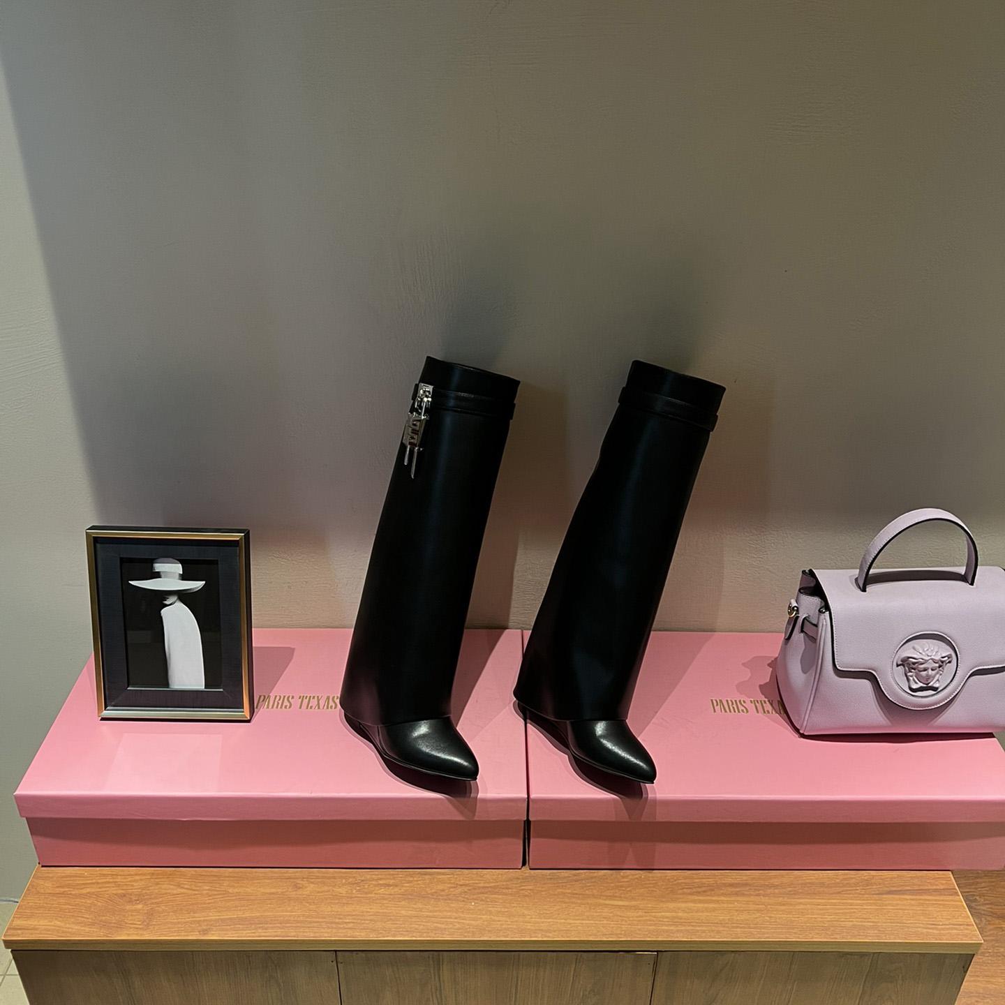 Givenchy Shark Lock Leather Knee-high Boots - 