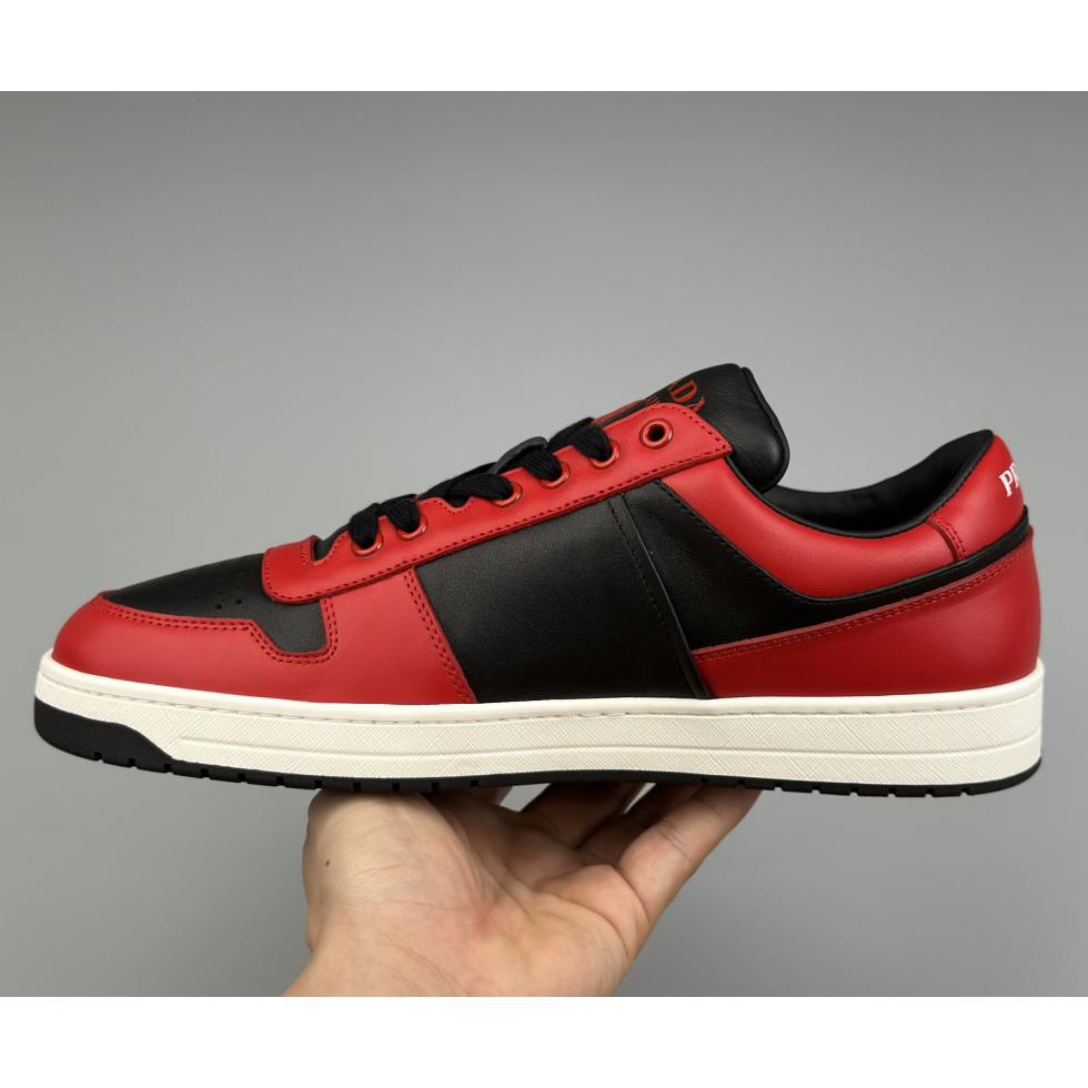 Prada Downtown Logo-plaque Leather Sneakers - PerfectKickZ