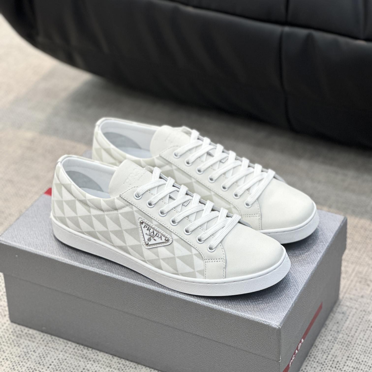Prada Leather And Re-Nylon Sneakers - PerfectKickZ