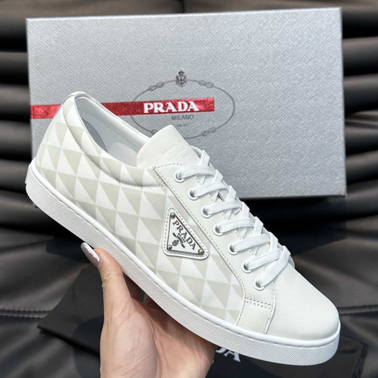 Prada Leather And Re-Nylon Sneakers - PerfectKickZ
