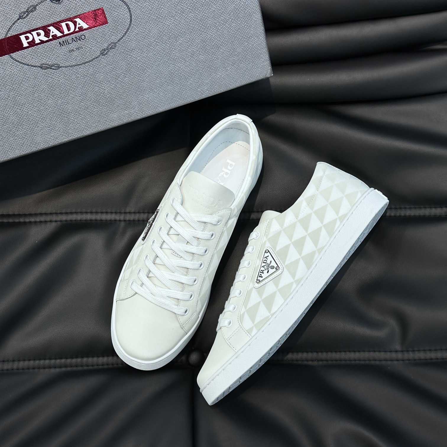 Prada Leather And Re-Nylon Sneakers - 