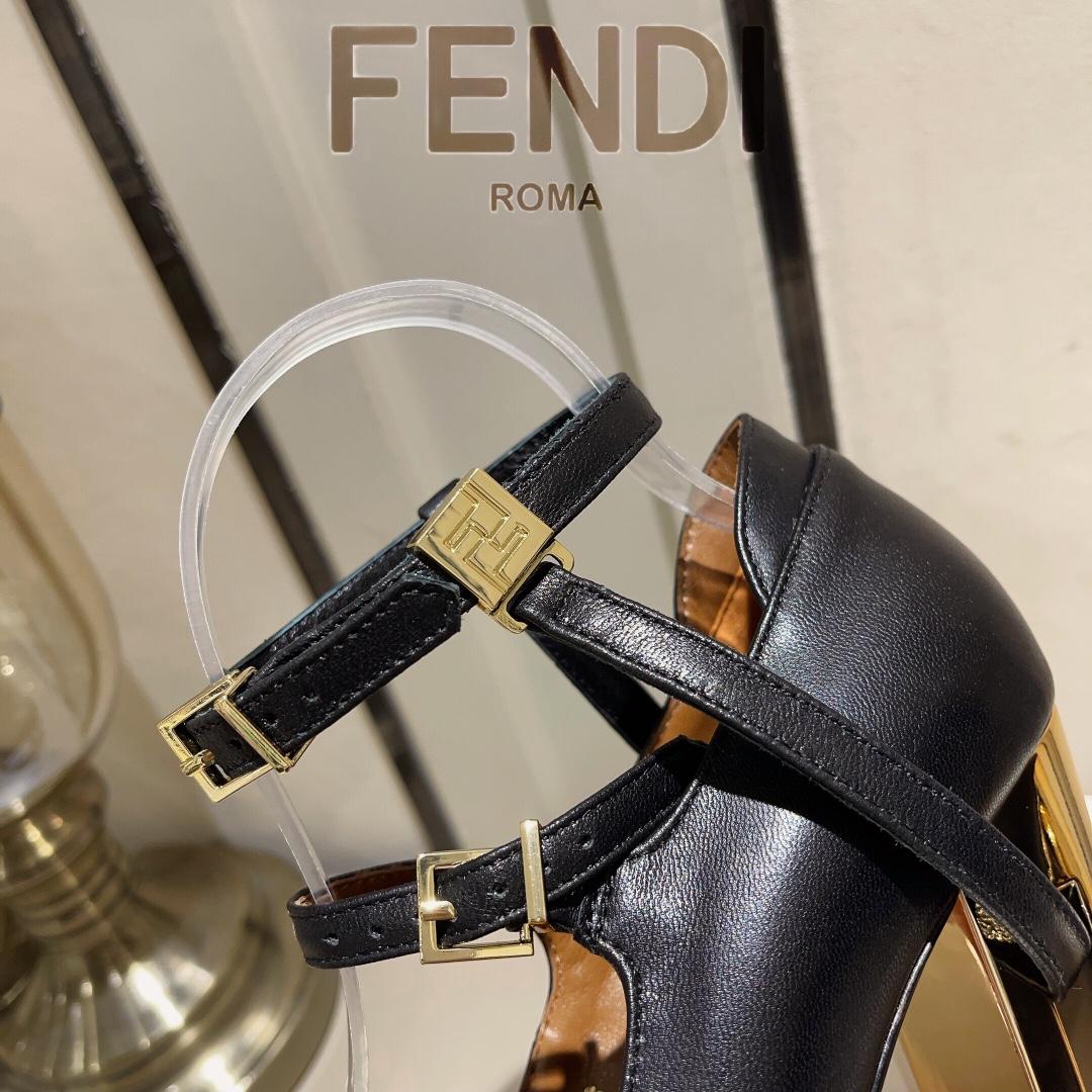Fendi Delfina Black Leather High-heeled Court Shoes - PerfectKickZ