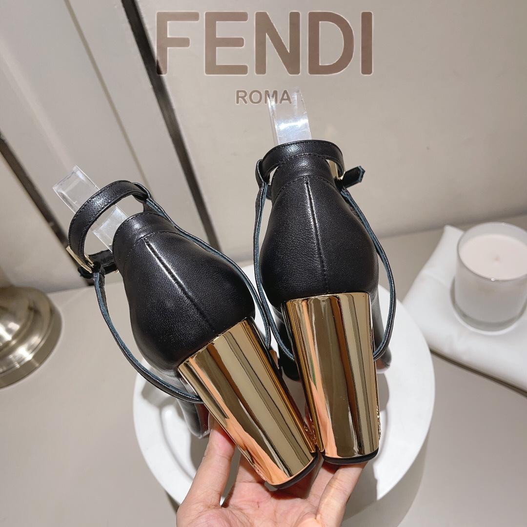 Fendi Delfina Black Leather High-heeled Court Shoes - PerfectKickZ