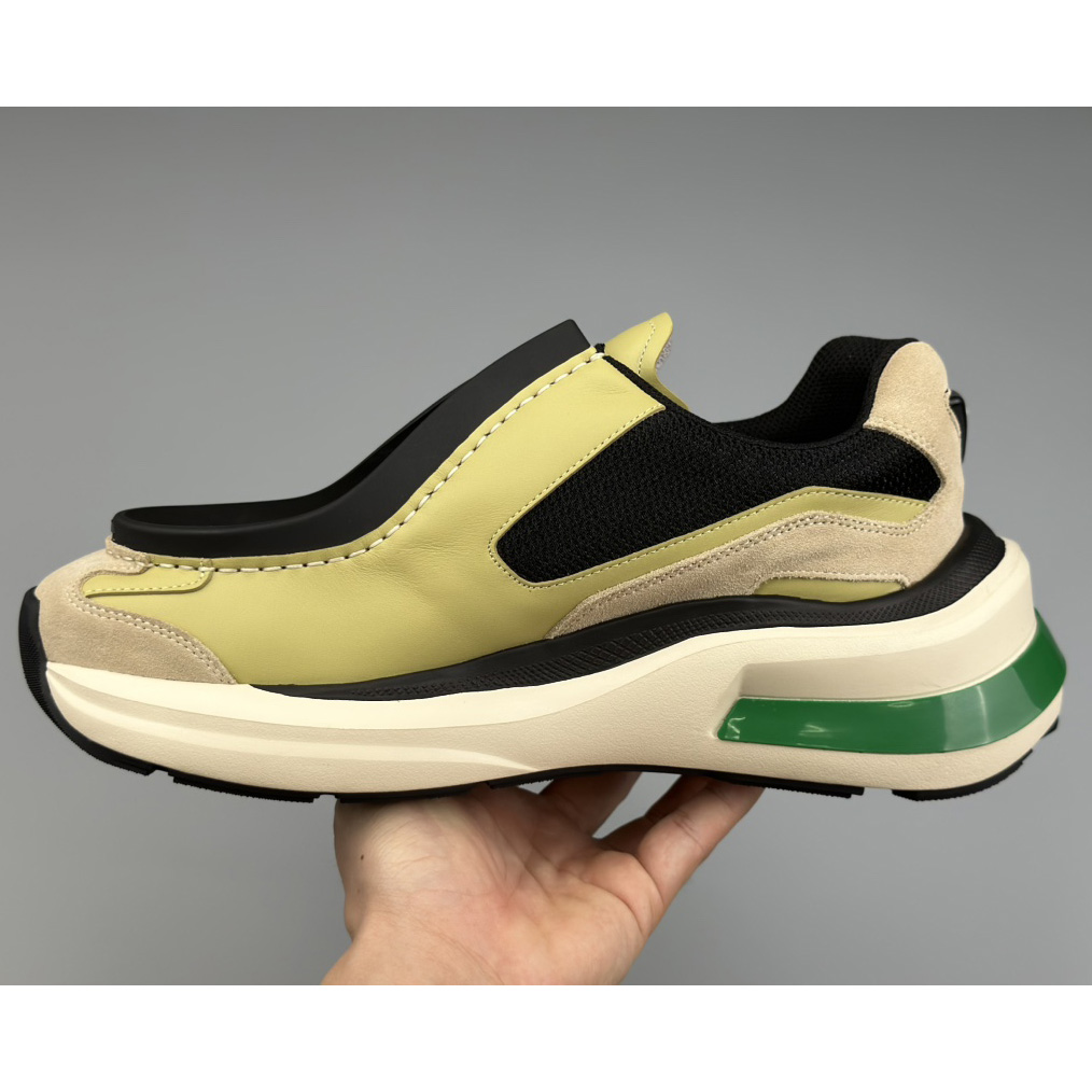 Prada Systeme Brushed Leather Sneakers With Bike Fabric And Suede  - PerfectKickZ