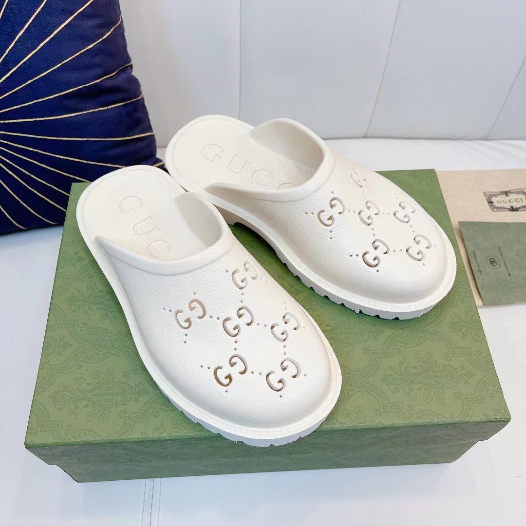 Gucci Platform Perforated G Sandal - PerfectKickZ
