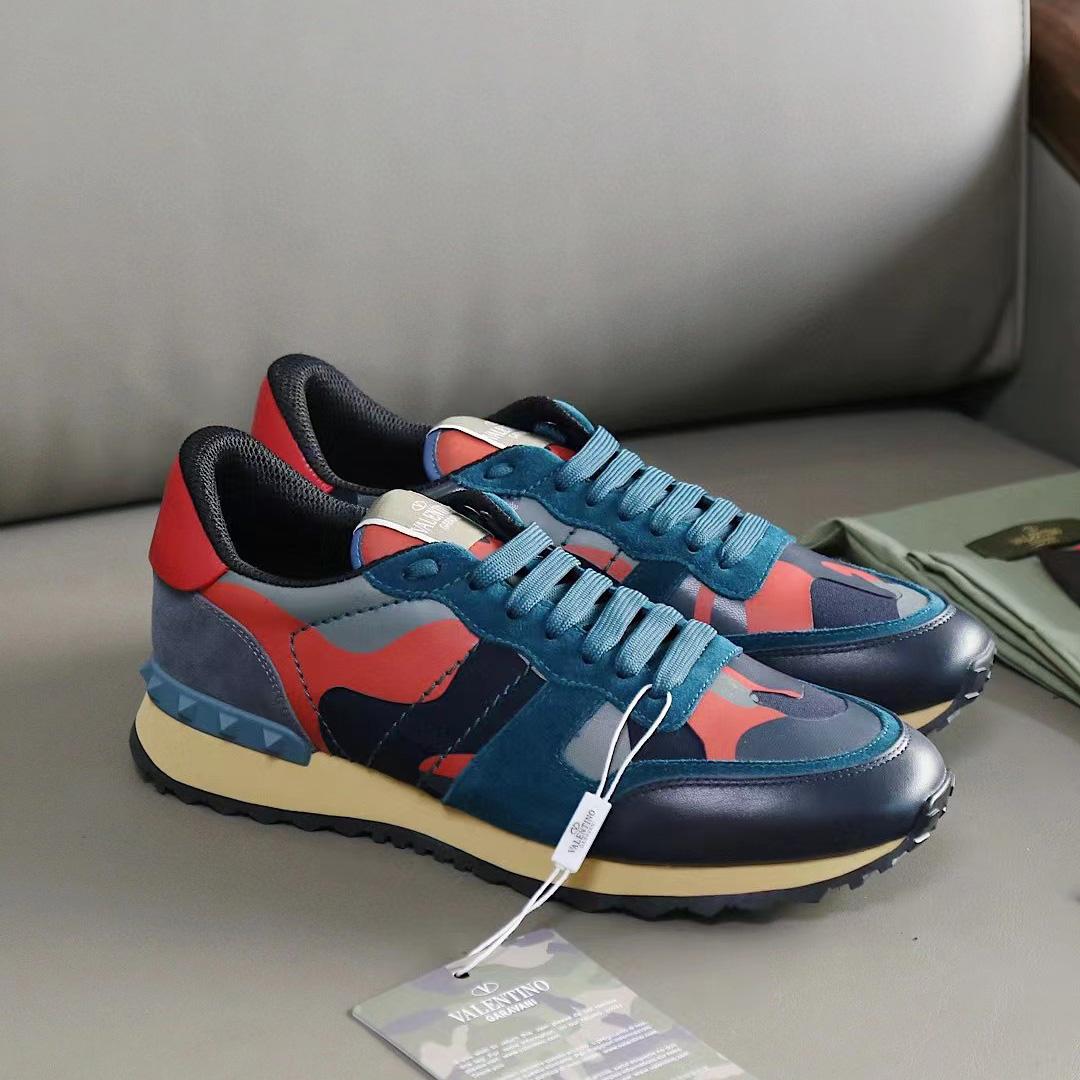 Valenti Multicolor Suede,Canvas and Leather Rockrunner Camouflage Sneakers - PerfectKickZ