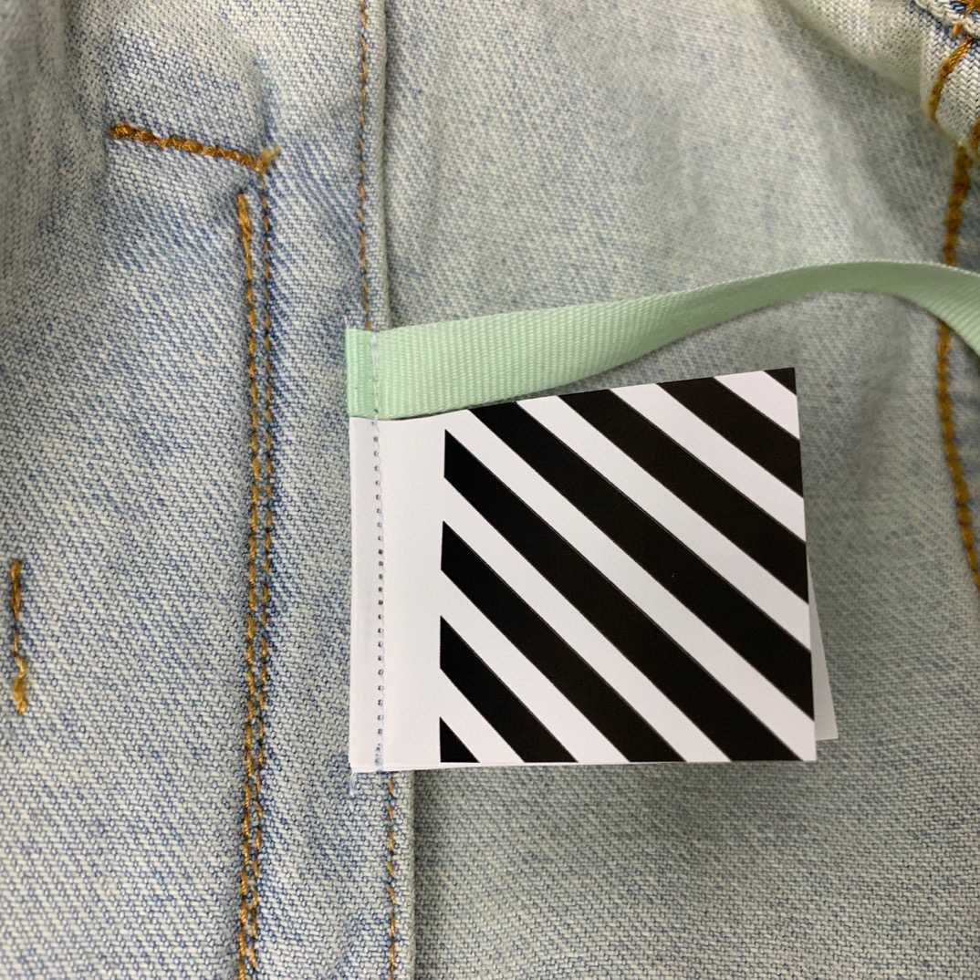 Off White Denim Oversized Denim Temperature Jacket - PerfectKickZ