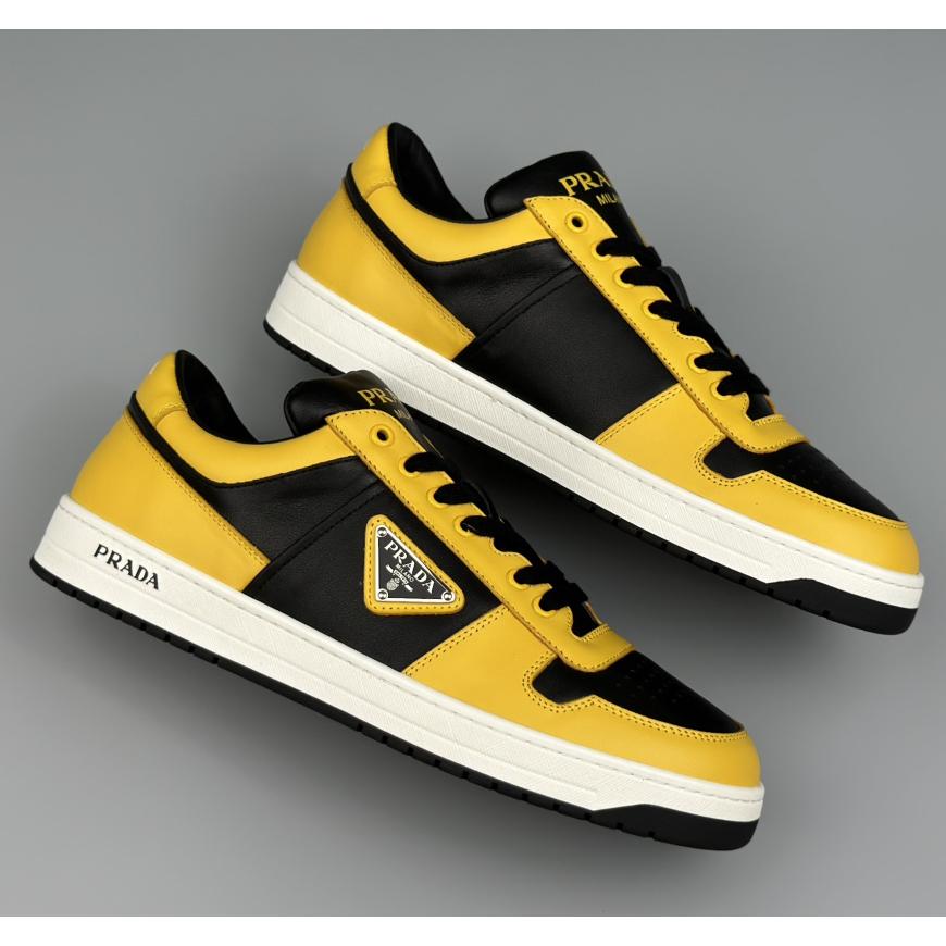 Prada Downtown Logo-plaque Leather Sneakers - PerfectKickZ