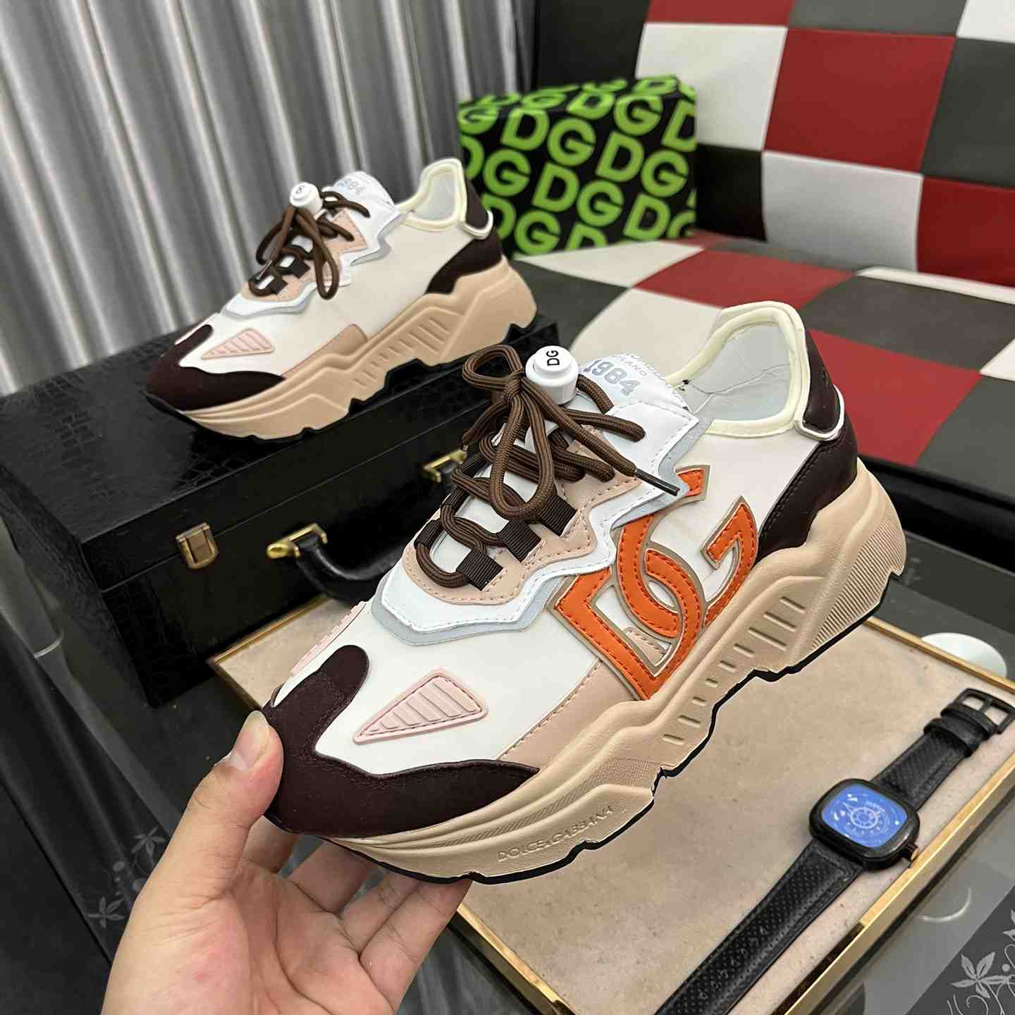 Dolce & Gabbana Mixed-materials Daymaster Sneakers - PerfectKickZ