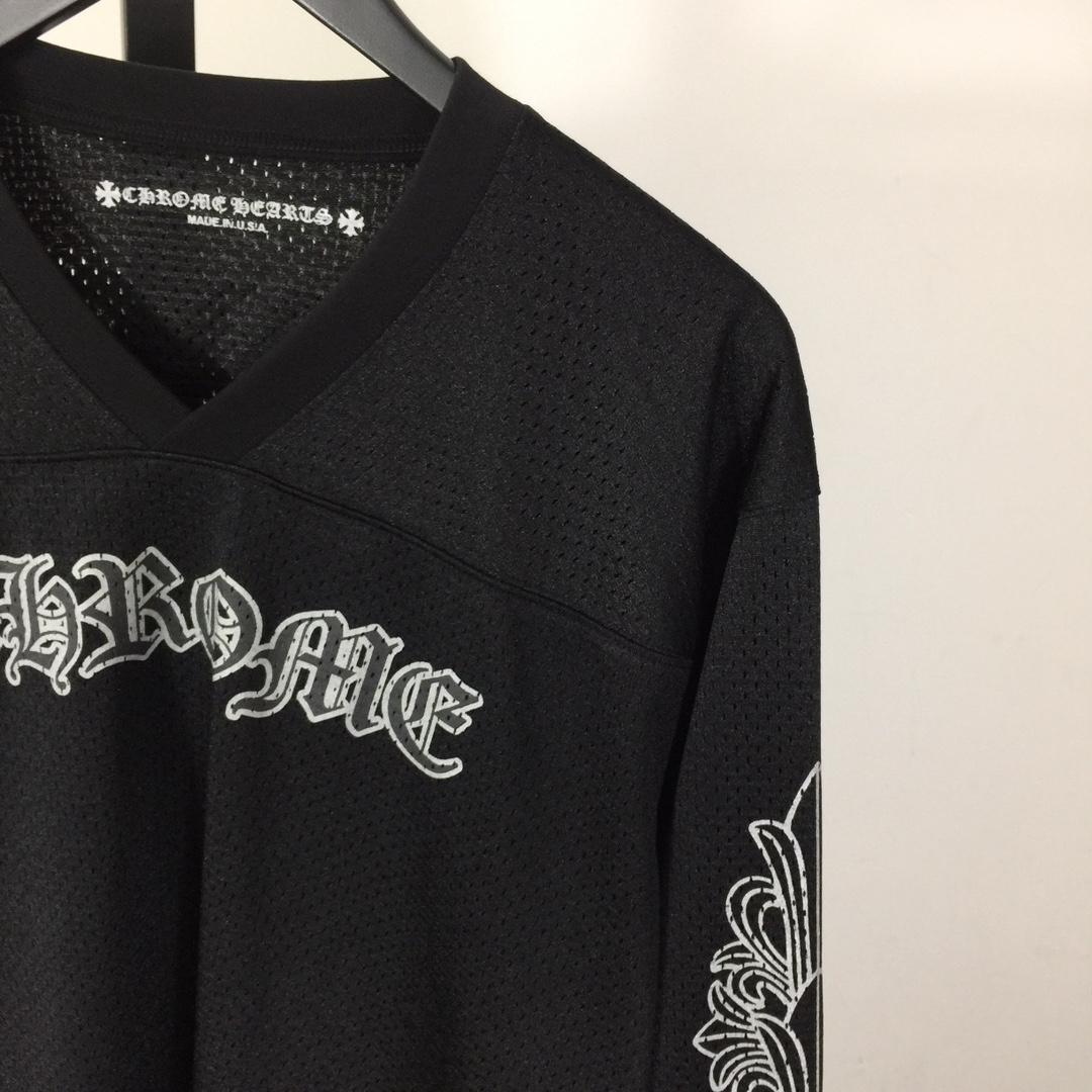 Chrome Heart Sports Mesh Warm Up Jersey Black - PerfectKickZ